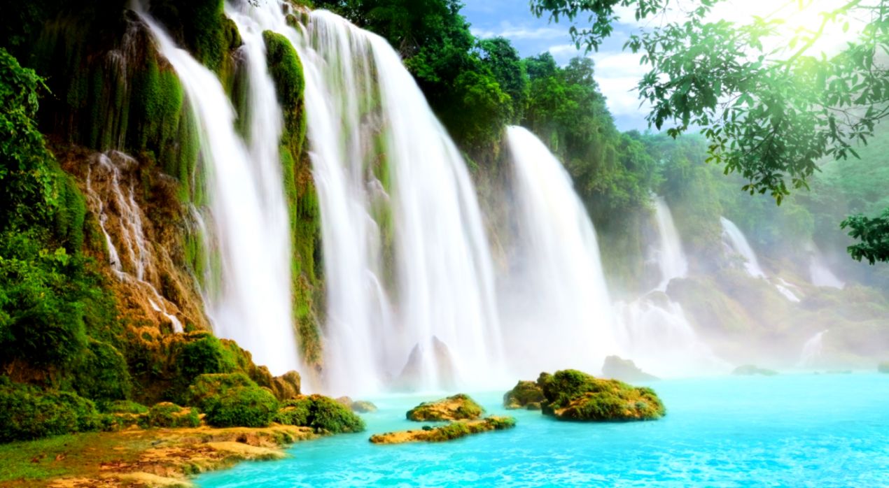 Beautiful Waterfall Wallpaper And Background Image - Обои Для Рабочего Стола Водопад , HD Wallpaper & Backgrounds