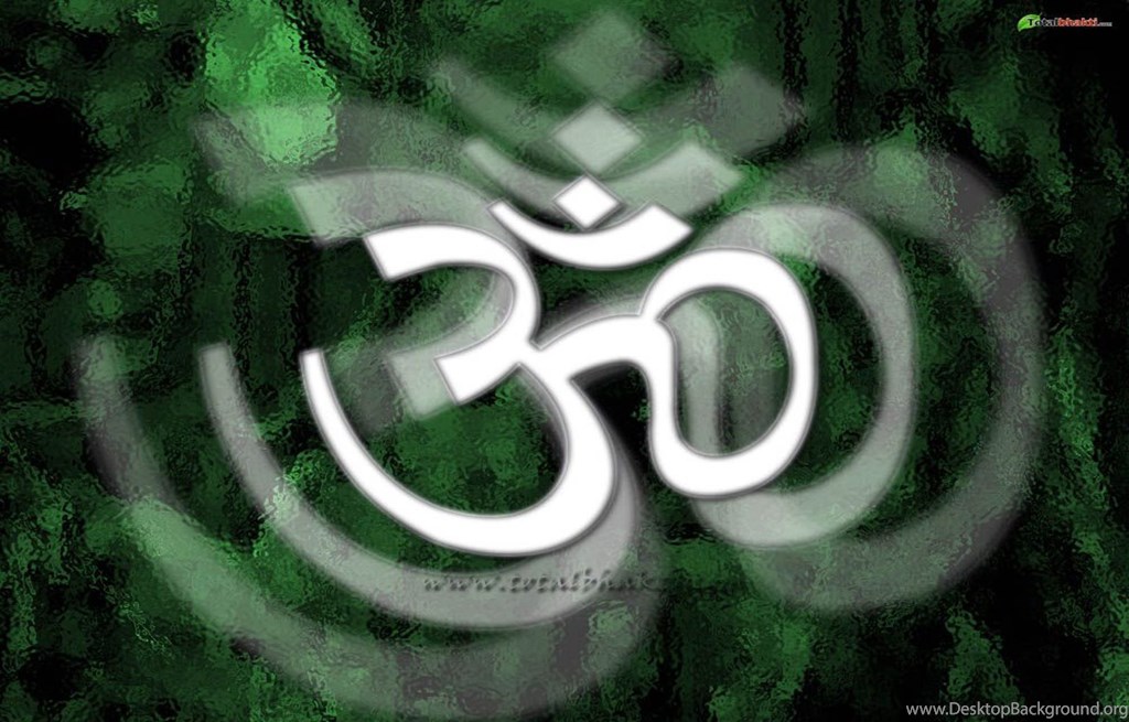 Om Wallpaper, Hindu Wallpaper, Om Image In Glass Background, - Om In Green Background , HD Wallpaper & Backgrounds