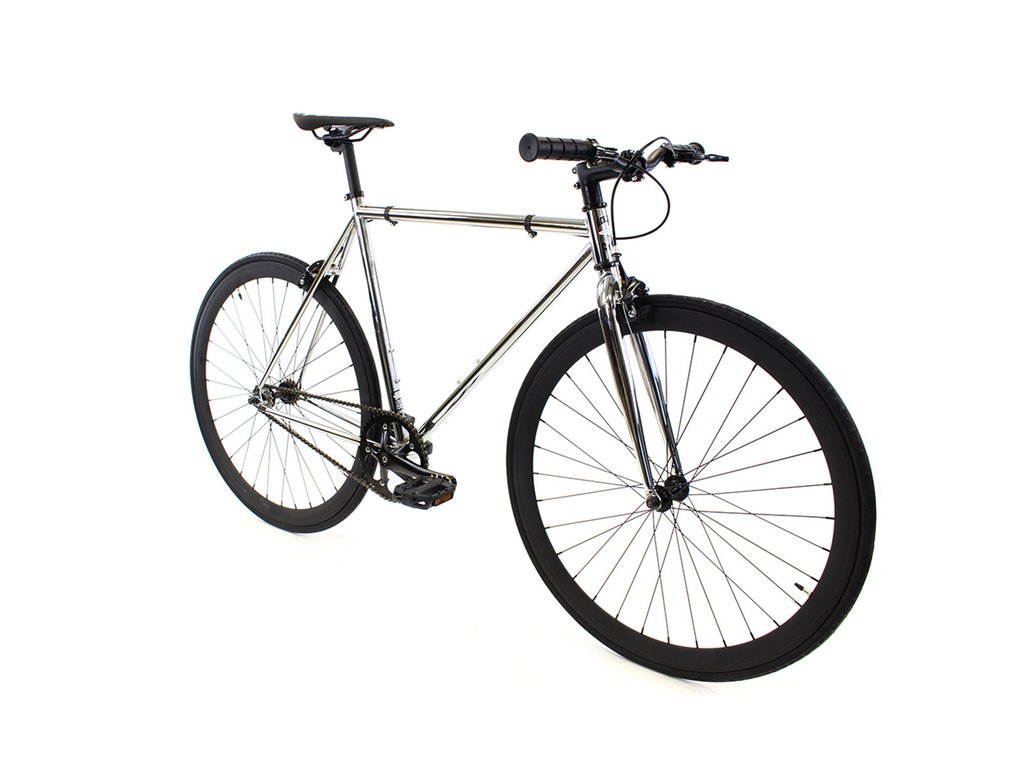 Golden Fixed Gear Single Speed Bike Chrome - Fixie Bikes , HD Wallpaper & Backgrounds