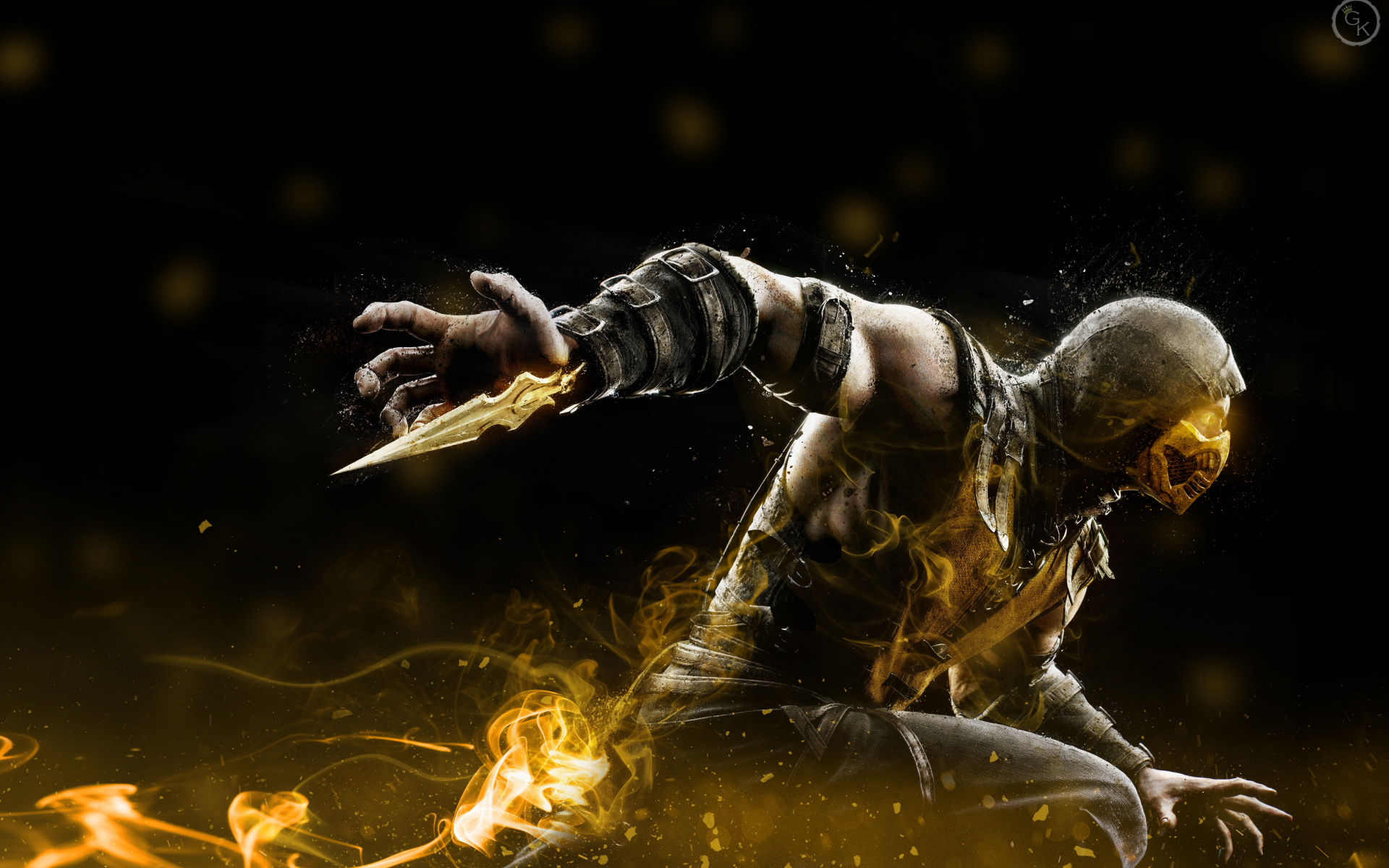 Scorpion, Space, Art, Mortal Kombat 4, Raiden Wallpaper - Scorpion Mortal Kombat , HD Wallpaper & Backgrounds