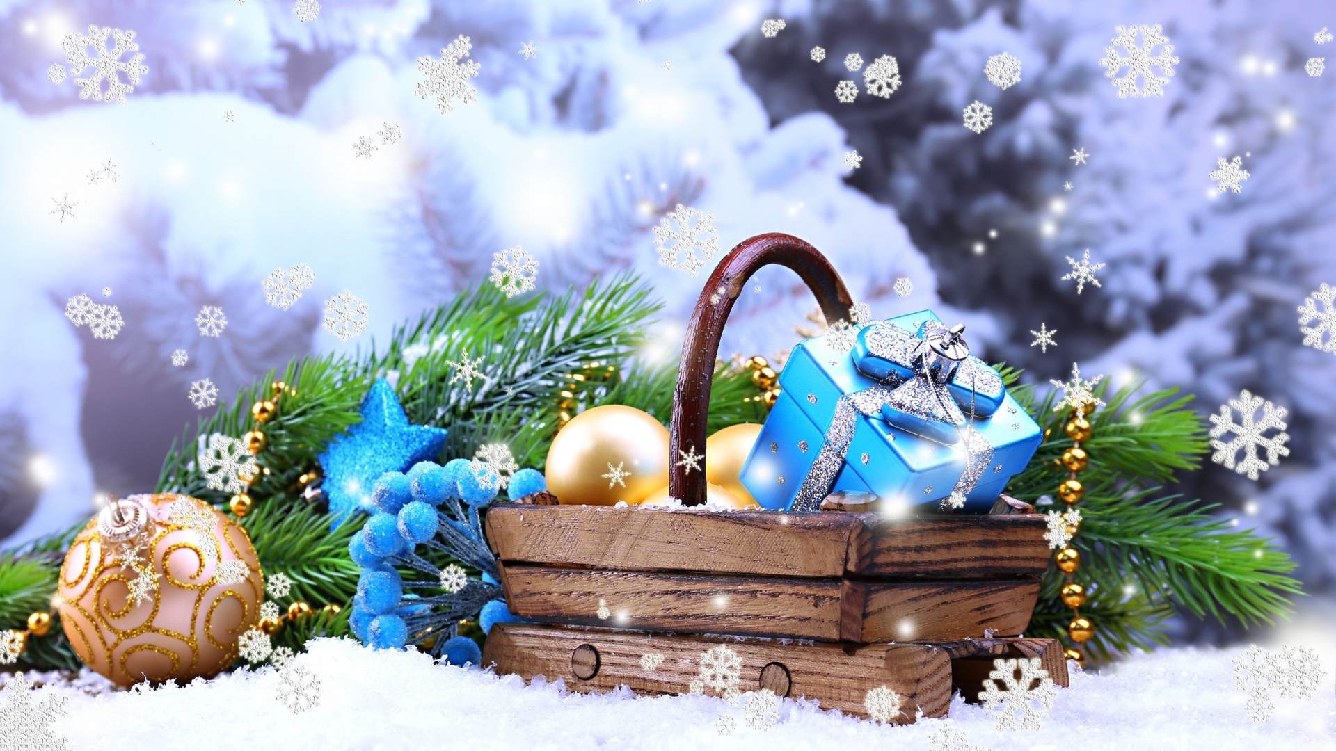 Holiday, New Year, Blue, Christmas Ornament, Christmas - Заставки На Рабочий Стол Компьютера , HD Wallpaper & Backgrounds