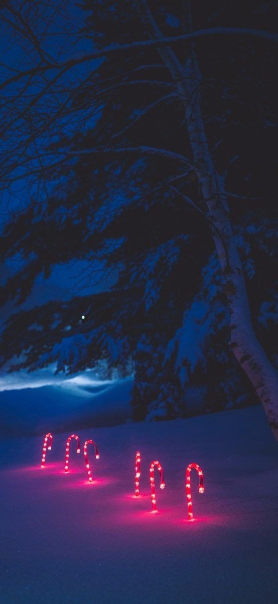Christmas Neon Snow Iphone X Wallpaper - Light , HD Wallpaper & Backgrounds
