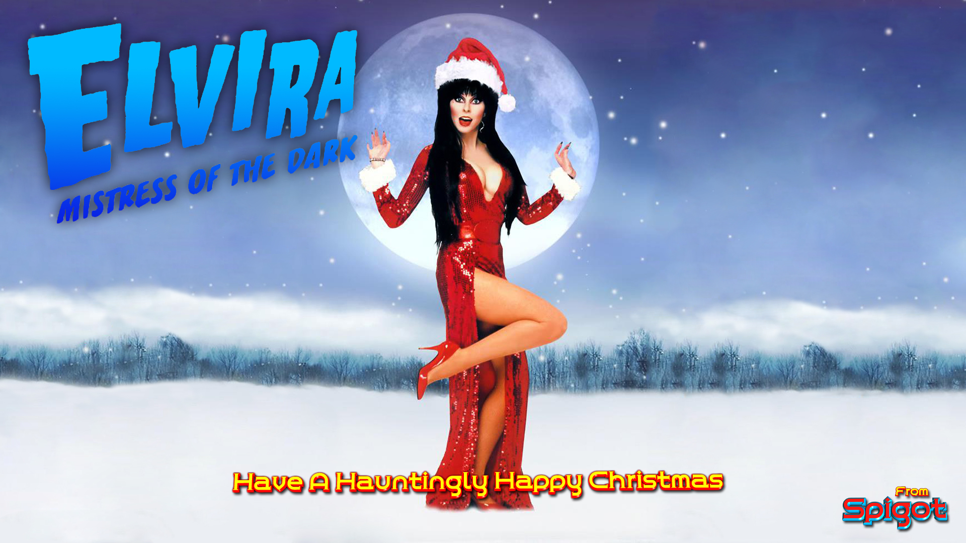 Elvira Christmas - Elvira Mistress Of The Dark Christmas , HD Wallpaper & Backgrounds