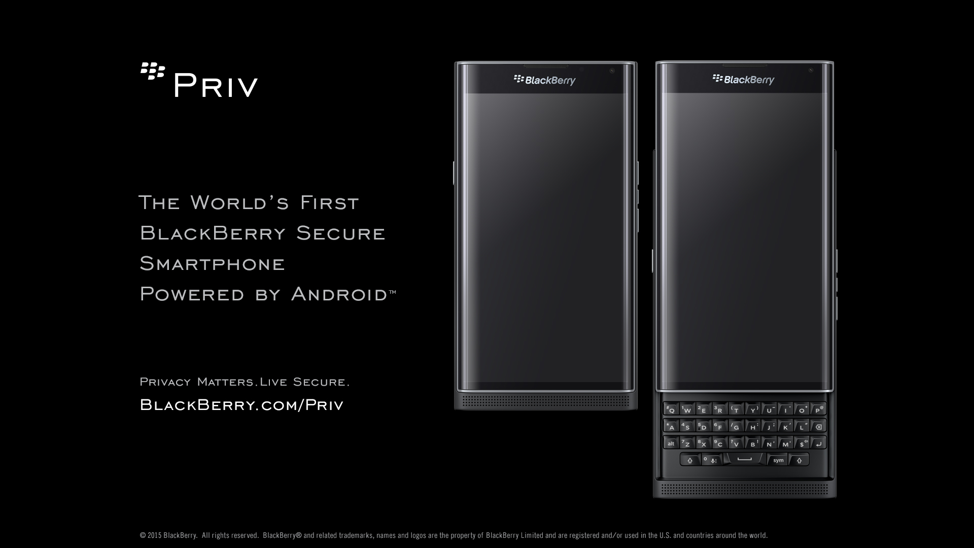 Priv By Blackberry Powered By Android - Blackberry Security , HD Wallpaper & Backgrounds
