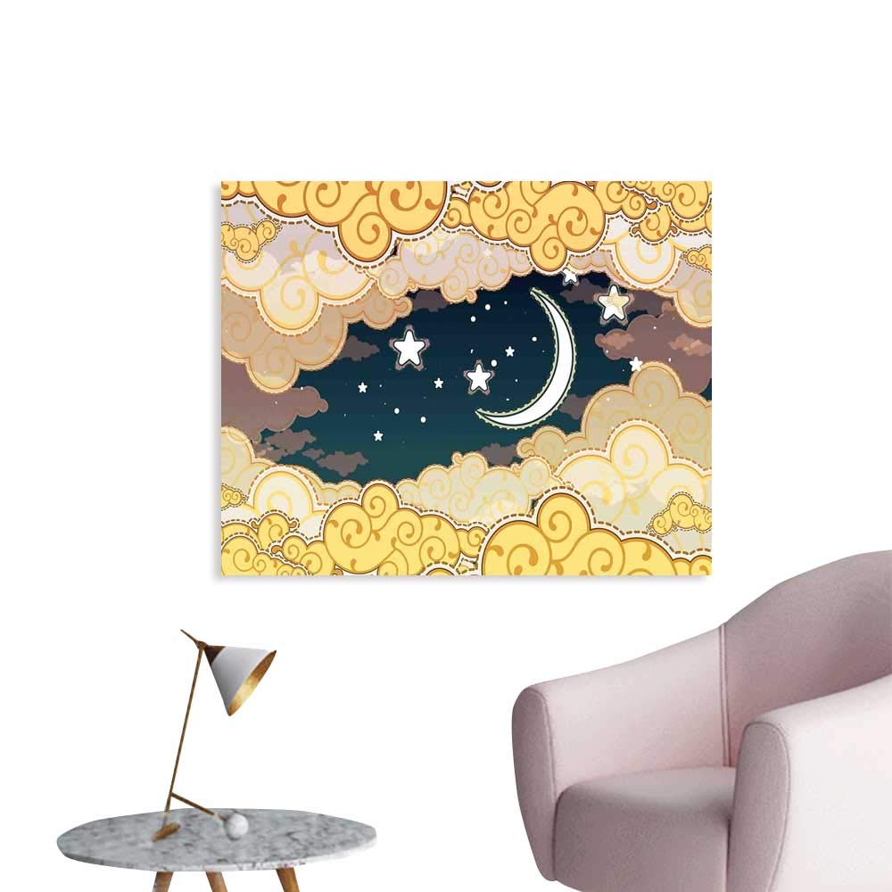 Fantasy Decor Wallpaper Sticker Cartoon Style Night - Poster , HD Wallpaper & Backgrounds