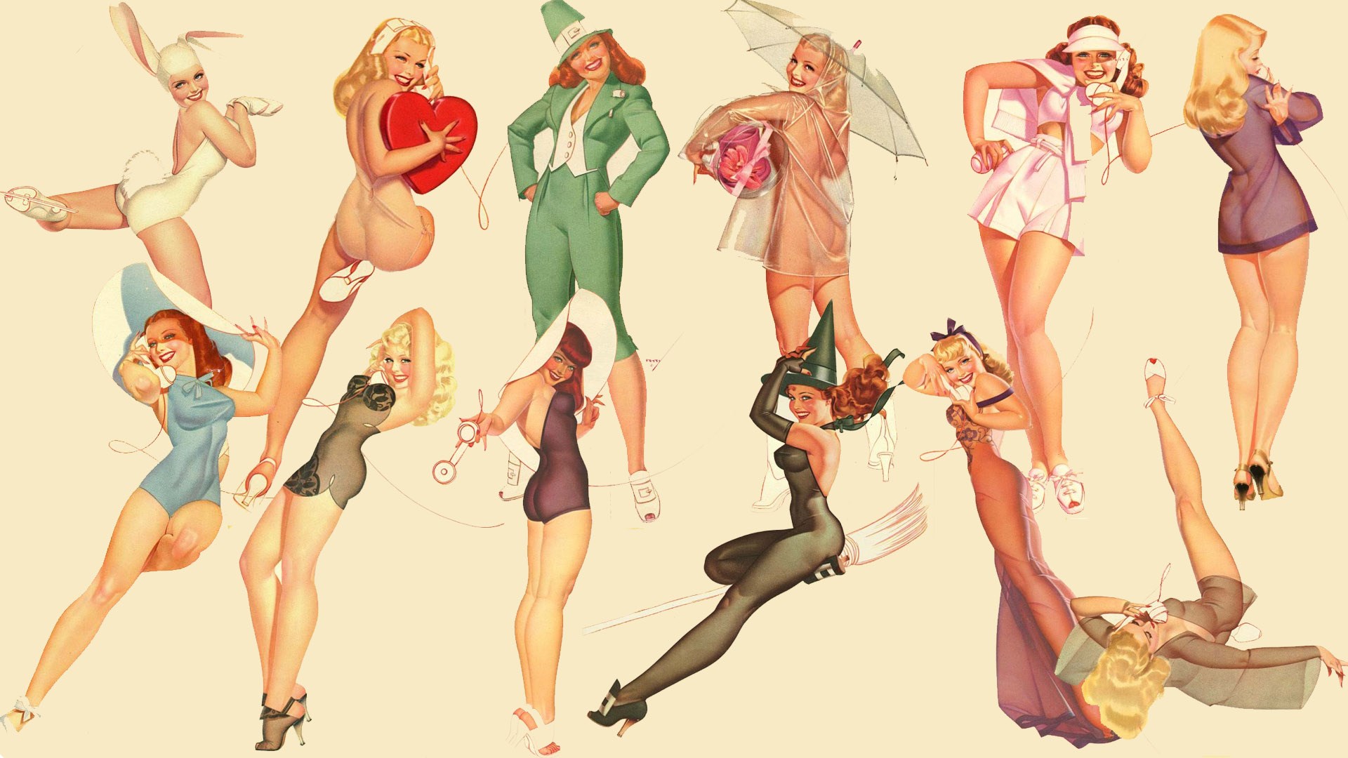 Hd Wallpaper Pinup Girls , HD Wallpaper & Backgrounds