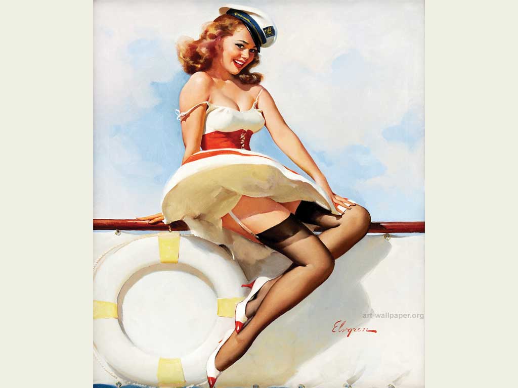 Pinup Pin Up Girl And Glamour Art Poster Print Wallpaper, - Elvgren Sailor Pin Up , HD Wallpaper & Backgrounds