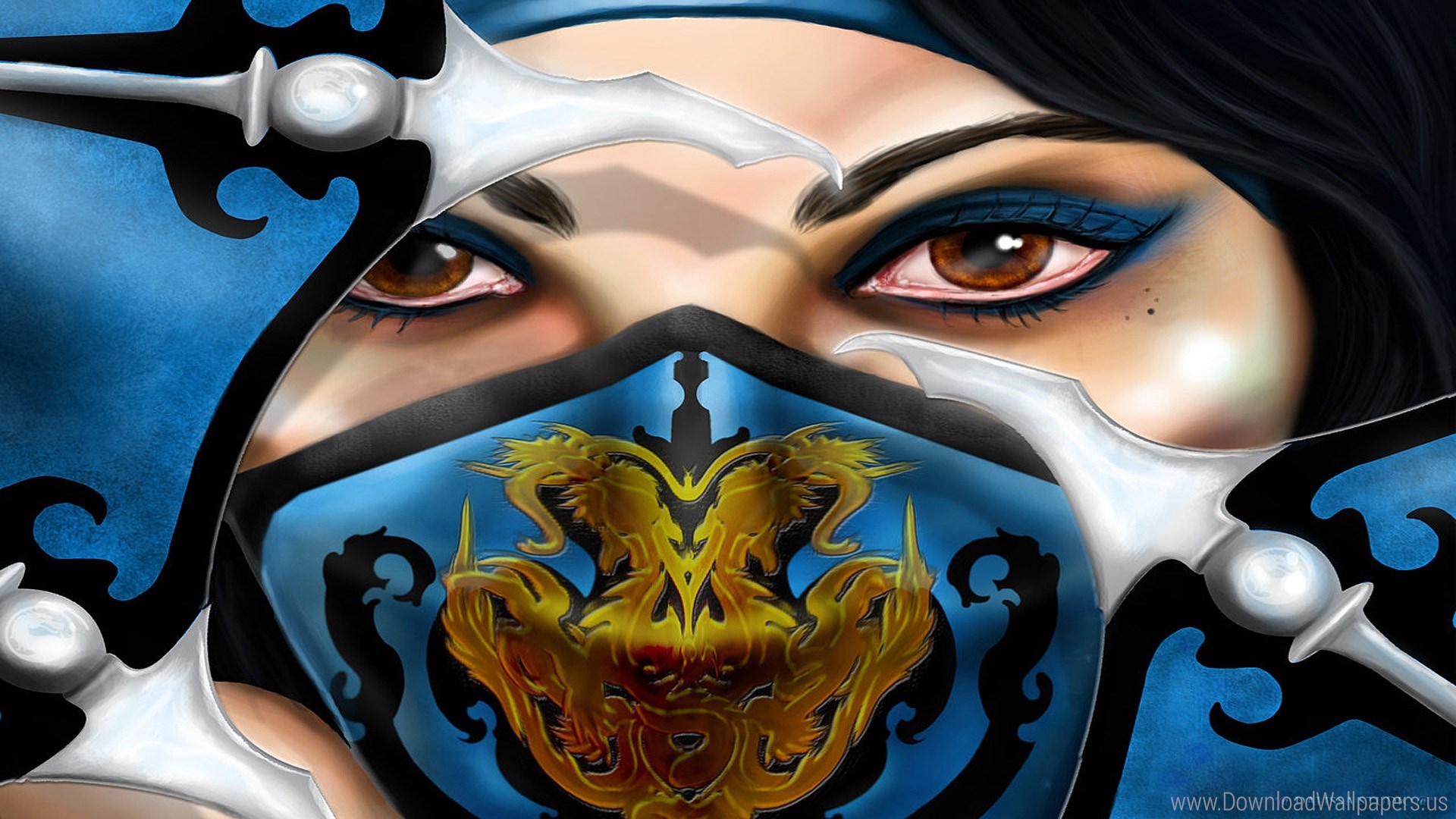 Princesse Kitana Face Of Rage Wallpaper - Kitana Mortal Kombat Eyes , HD Wallpaper & Backgrounds