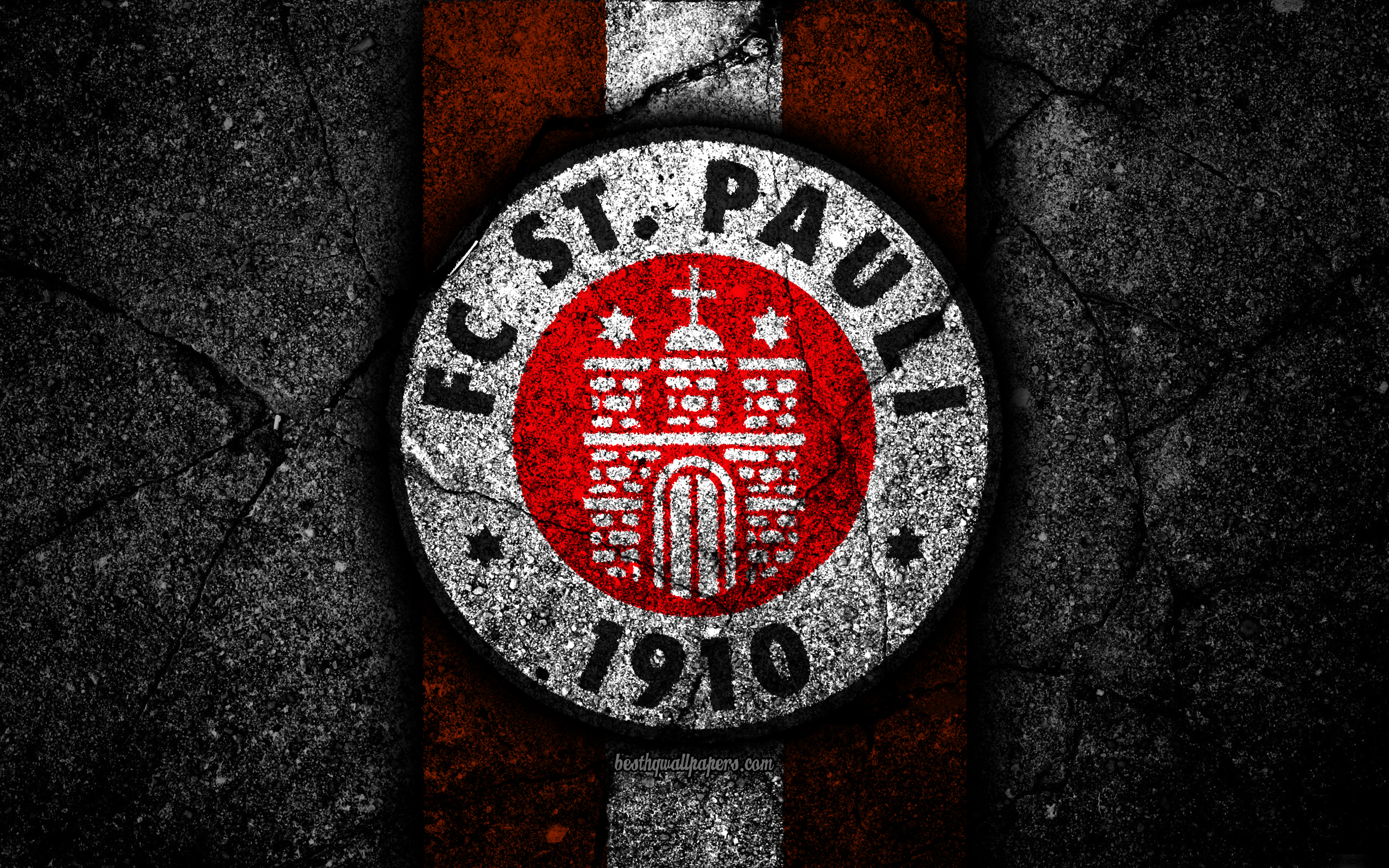 St Pauli Fc, 4k, Grunge, Logo, Bundesliga 2, Creative, , HD Wallpaper & Backgrounds