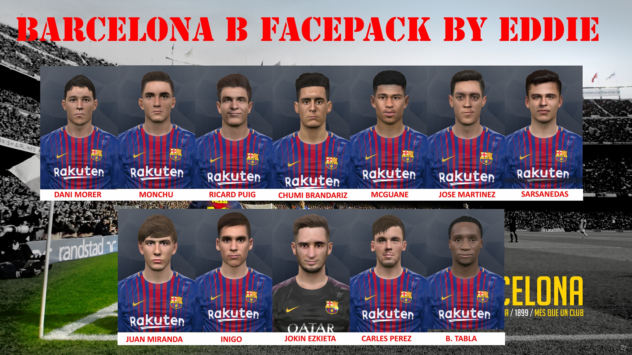 Download Pes2017 Fc Barcelona B Faces Pack By Eddie - Dont Lose Your Head Zion , HD Wallpaper & Backgrounds