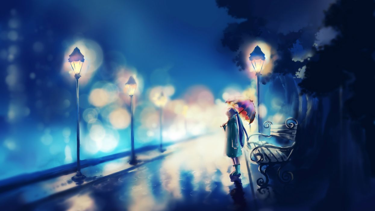 Download Cytus 2, Rythm Video Game, Anime Girl, Artwork - Alone Girl In Lights , HD Wallpaper & Backgrounds