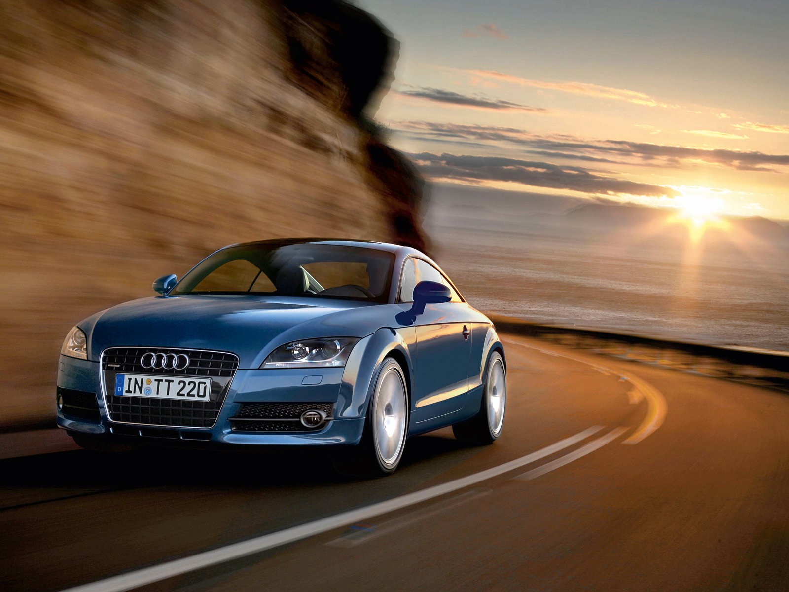 Sundown Audi Wallpapers - Audi Tt 2007 Blue , HD Wallpaper & Backgrounds