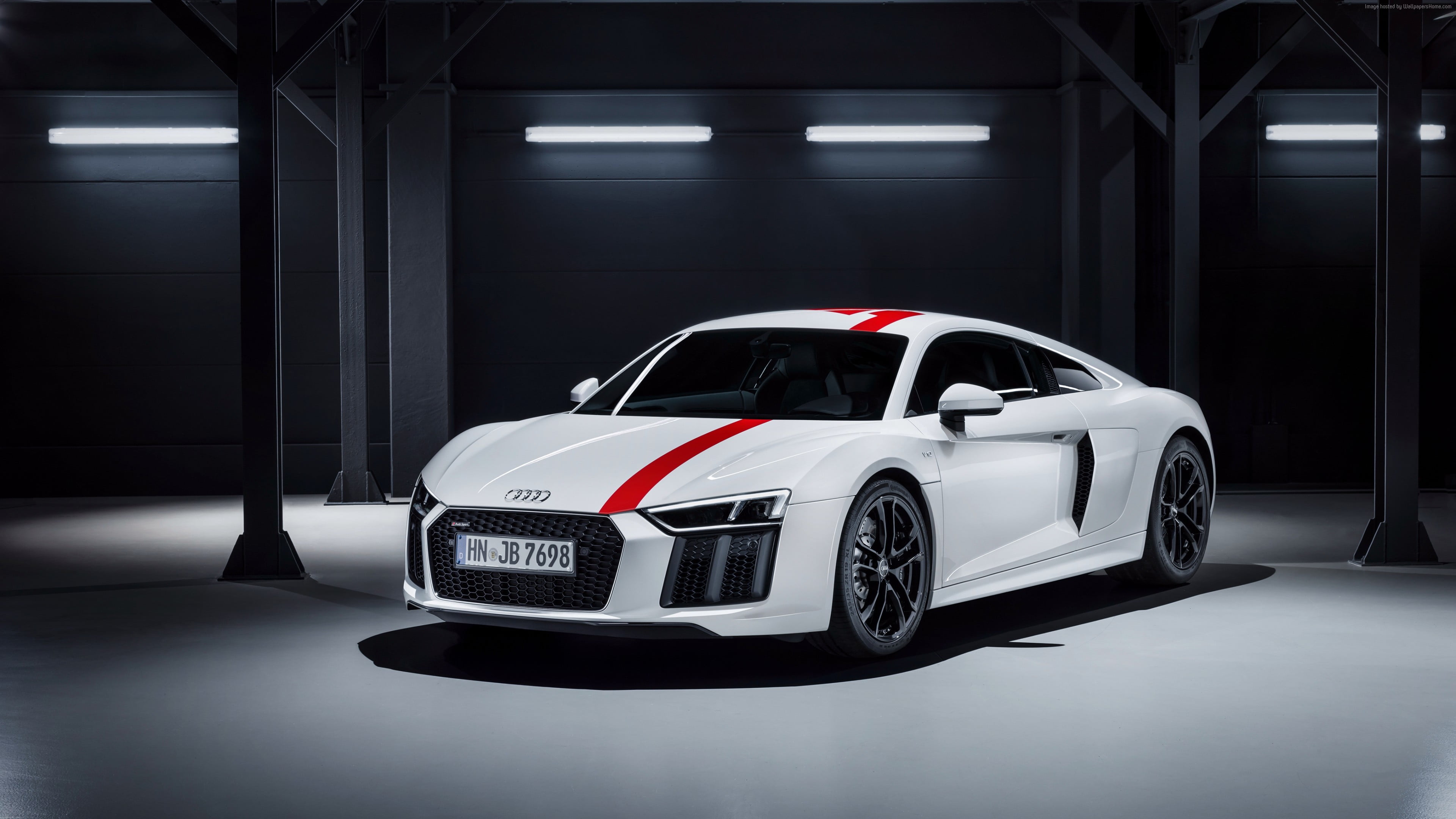 White Audi R8 Hd Wallpaper - 2018 Audi R8 V10 Plus , HD Wallpaper & Backgrounds