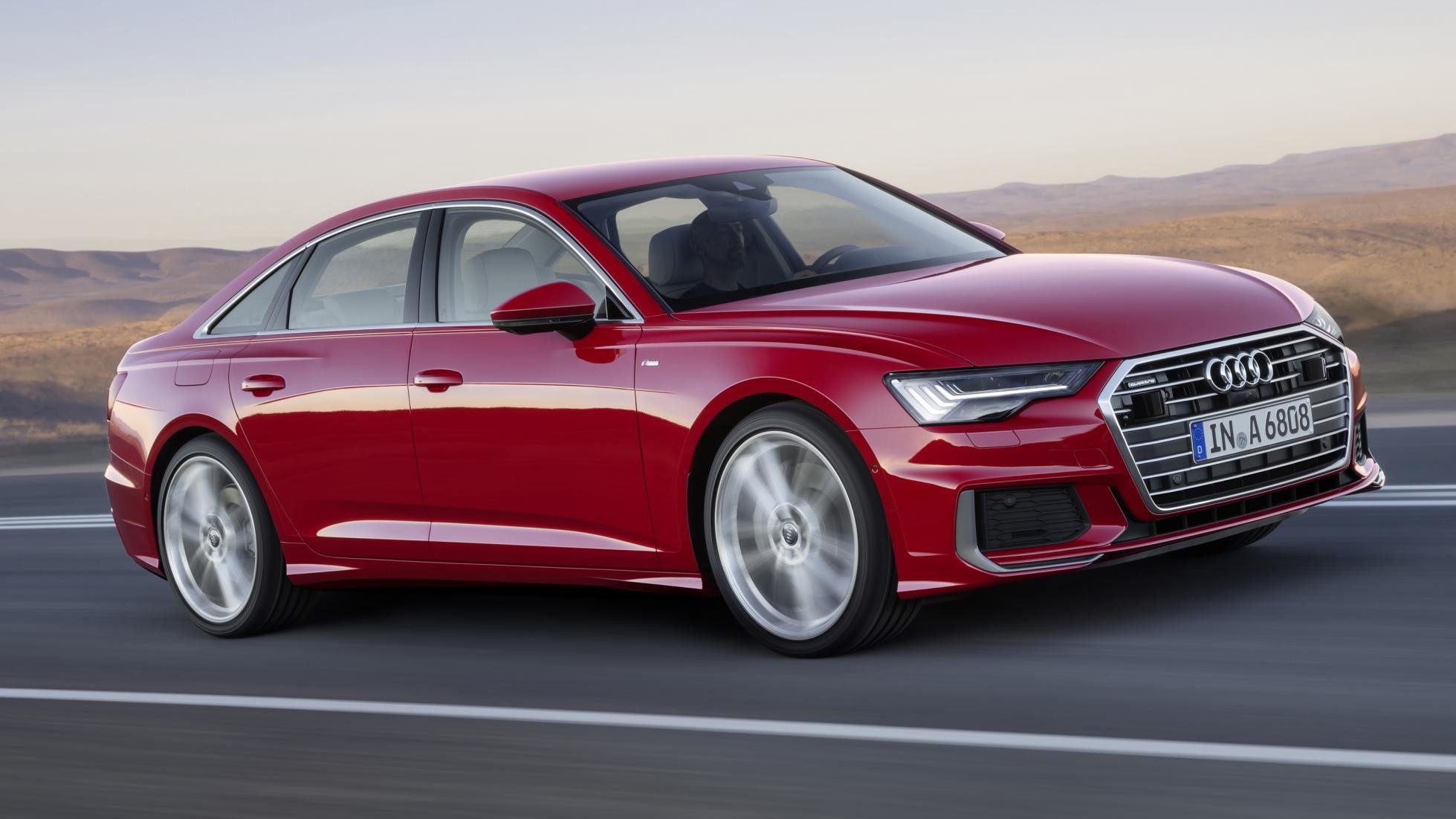 Audi A6 Saloon Front Angle Wallpaper Hd - Audi A6 2019 Rouge , HD Wallpaper & Backgrounds
