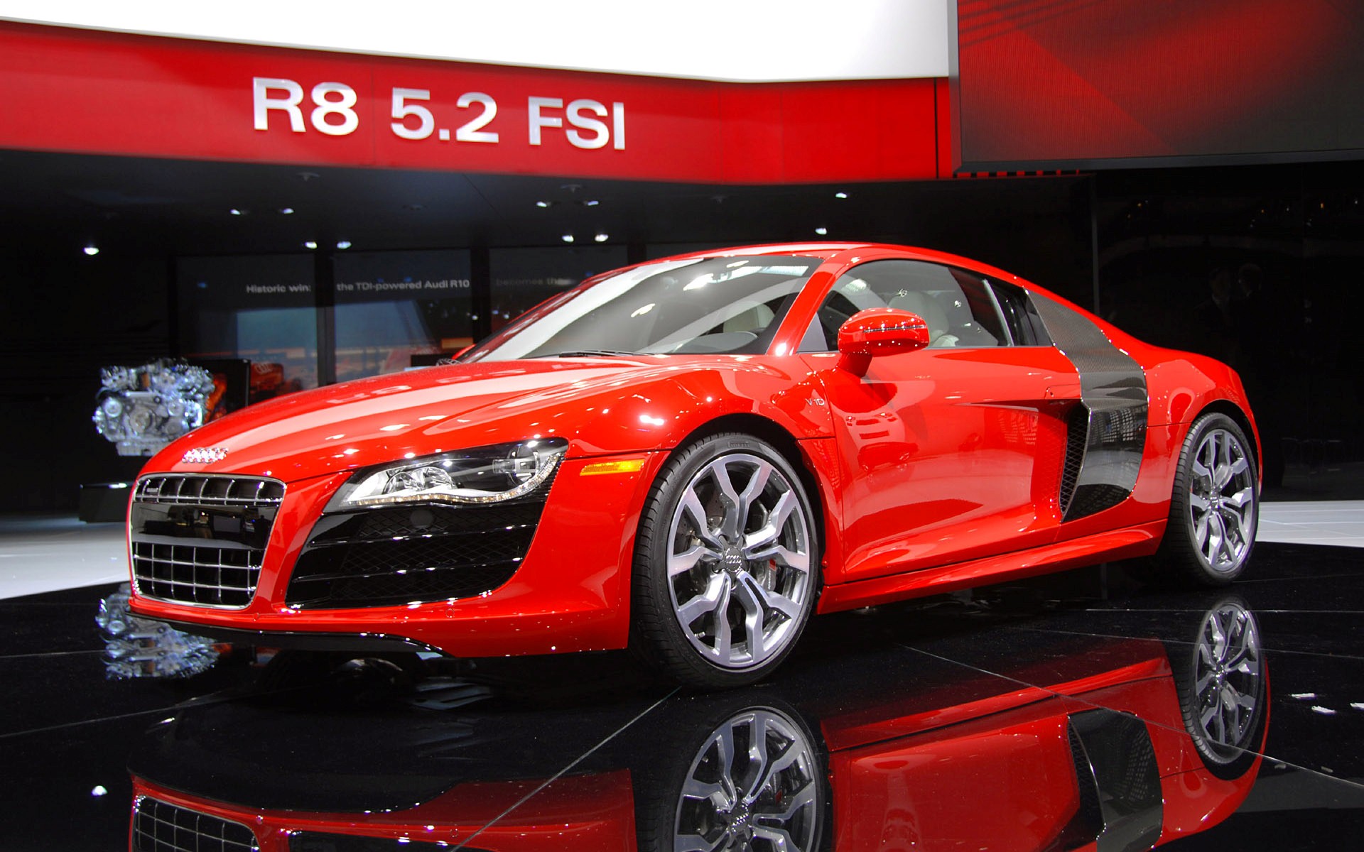 R8 Audi Luxury Red Car Hd Wallpaper - Red 2009 Audi R8 , HD Wallpaper & Backgrounds