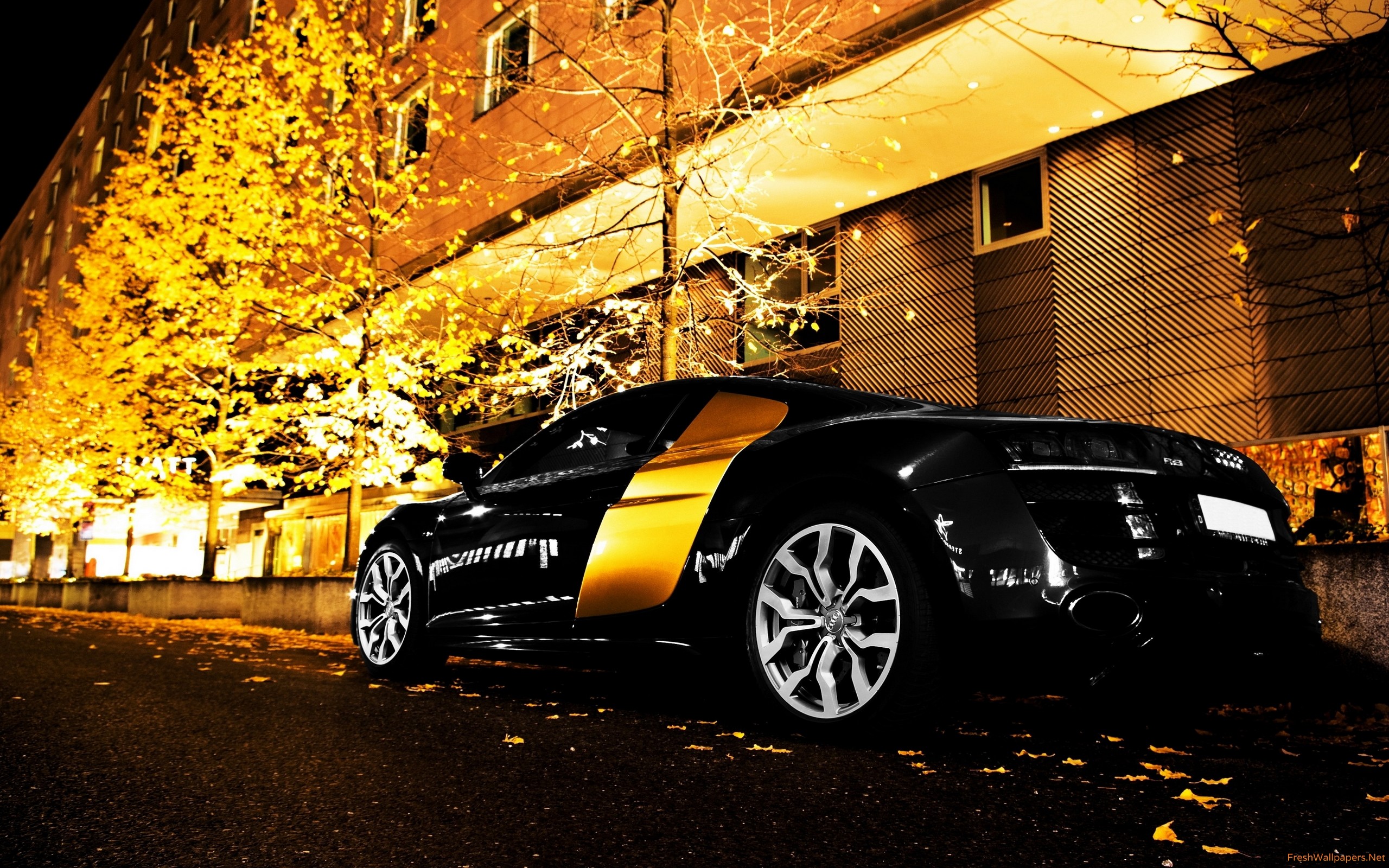 Audi R8 Black And Gold Wallpaper - Black And Gold Audi R8 , HD Wallpaper & Backgrounds