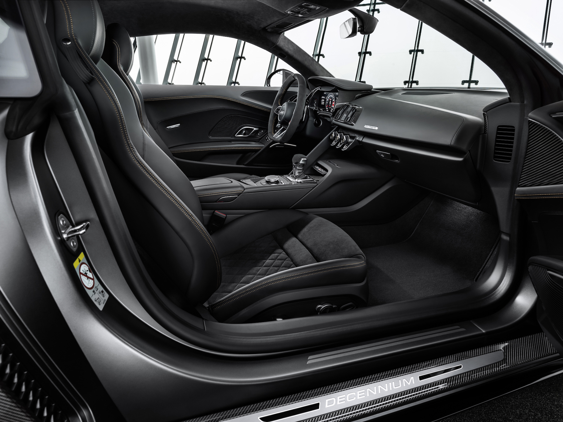 View In Gallery 2019 Audi R8 V10 Decennium Interior - Audi R8 Decennium Interior , HD Wallpaper & Backgrounds
