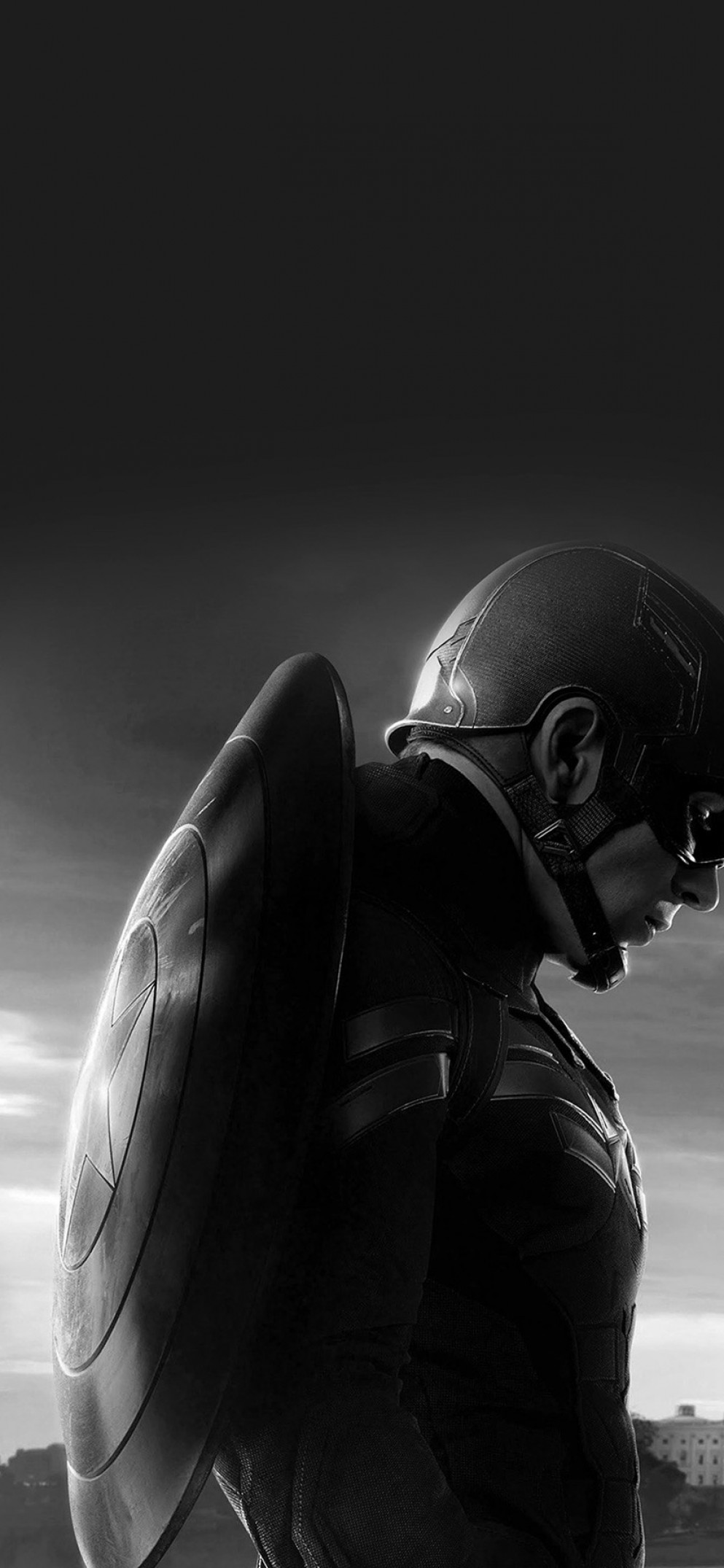 Captain America Vector Art Bw - Captain America Dark Wallpaper Hd