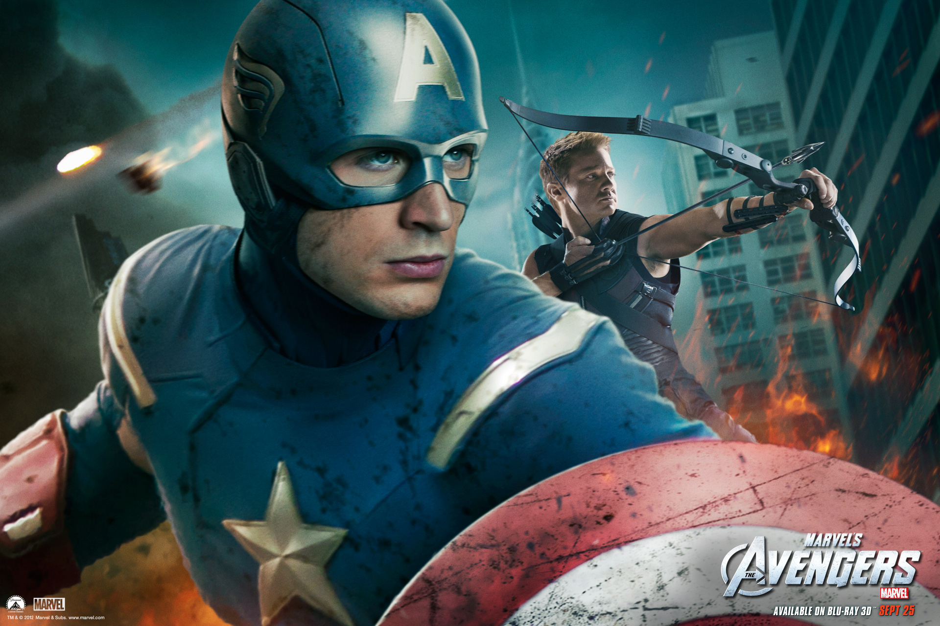 Captain America And Hawkeye The Avengers - Capitao America Imagem Hd , HD Wallpaper & Backgrounds