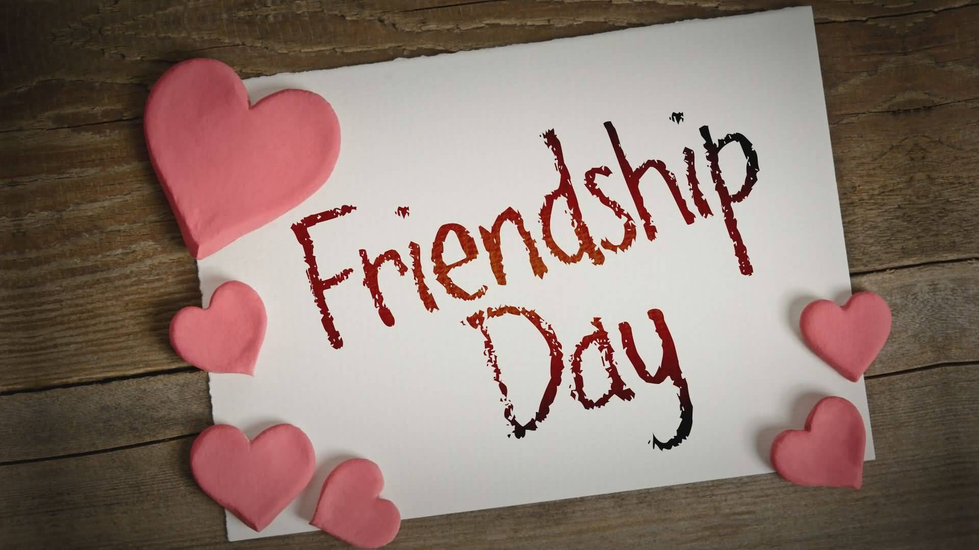 Friendship Day Greeting Card With Hearts - Heart , HD Wallpaper & Backgrounds