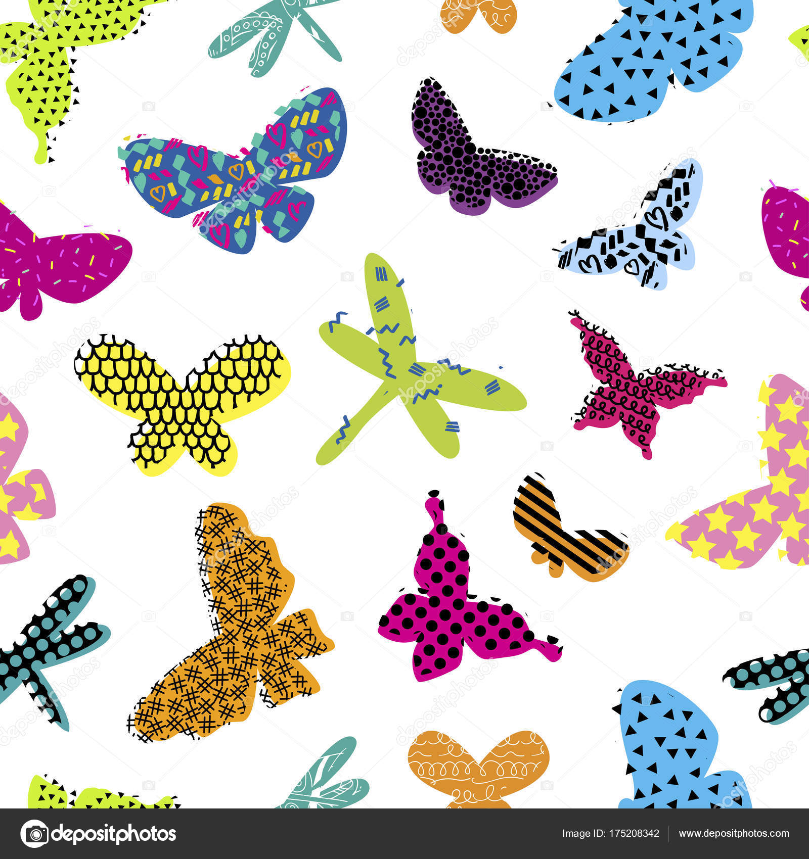 Abstract Seamless Pattern For Girls Clothes - Vector Mariposas Niñas , HD Wallpaper & Backgrounds