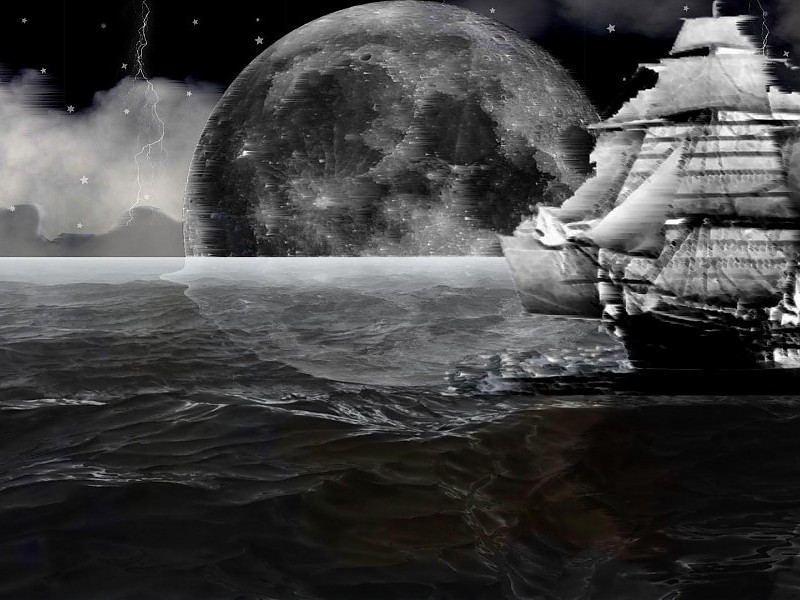 Dark Ocean Wallpaper - Full Moon , HD Wallpaper & Backgrounds
