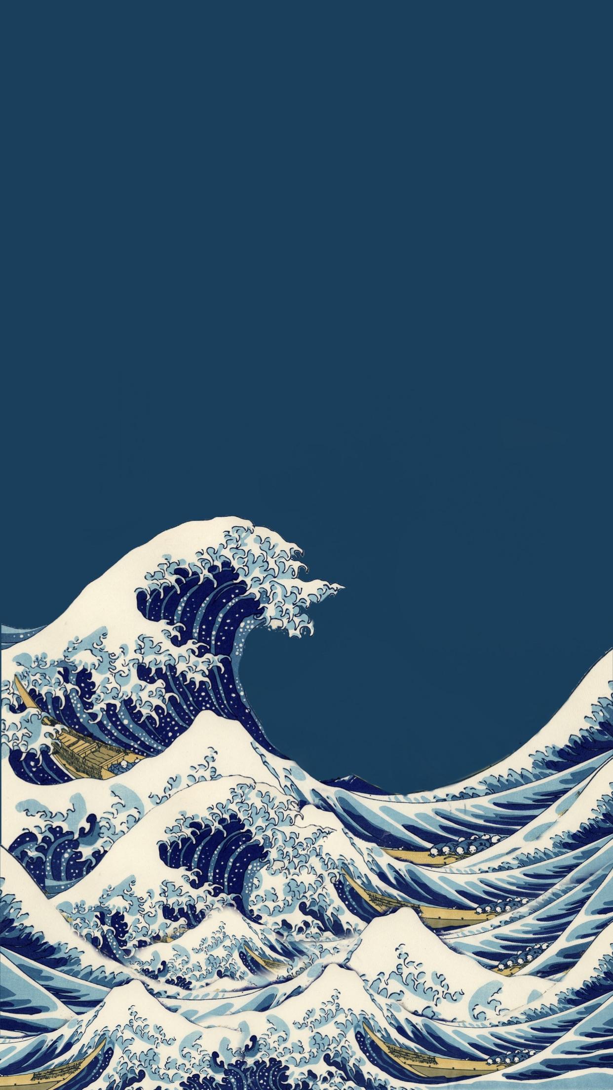 A Wallpaper I Made - Iphone The Great Wave Off Kanagawa , HD Wallpaper & Backgrounds