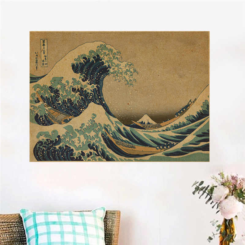 Japanese The Great Wave Off Kanagawa Poster Wall Stickers - Great Wave Off Kanagawa - Hokusai , HD Wallpaper & Backgrounds