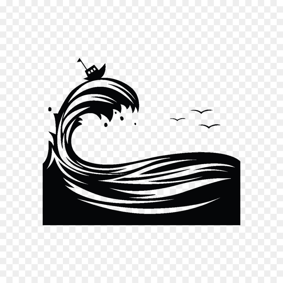 Silhouette, Wind Wave, Wave, Computer Wallpaper, Monochrome - Waves Silhouette Png , HD Wallpaper & Backgrounds