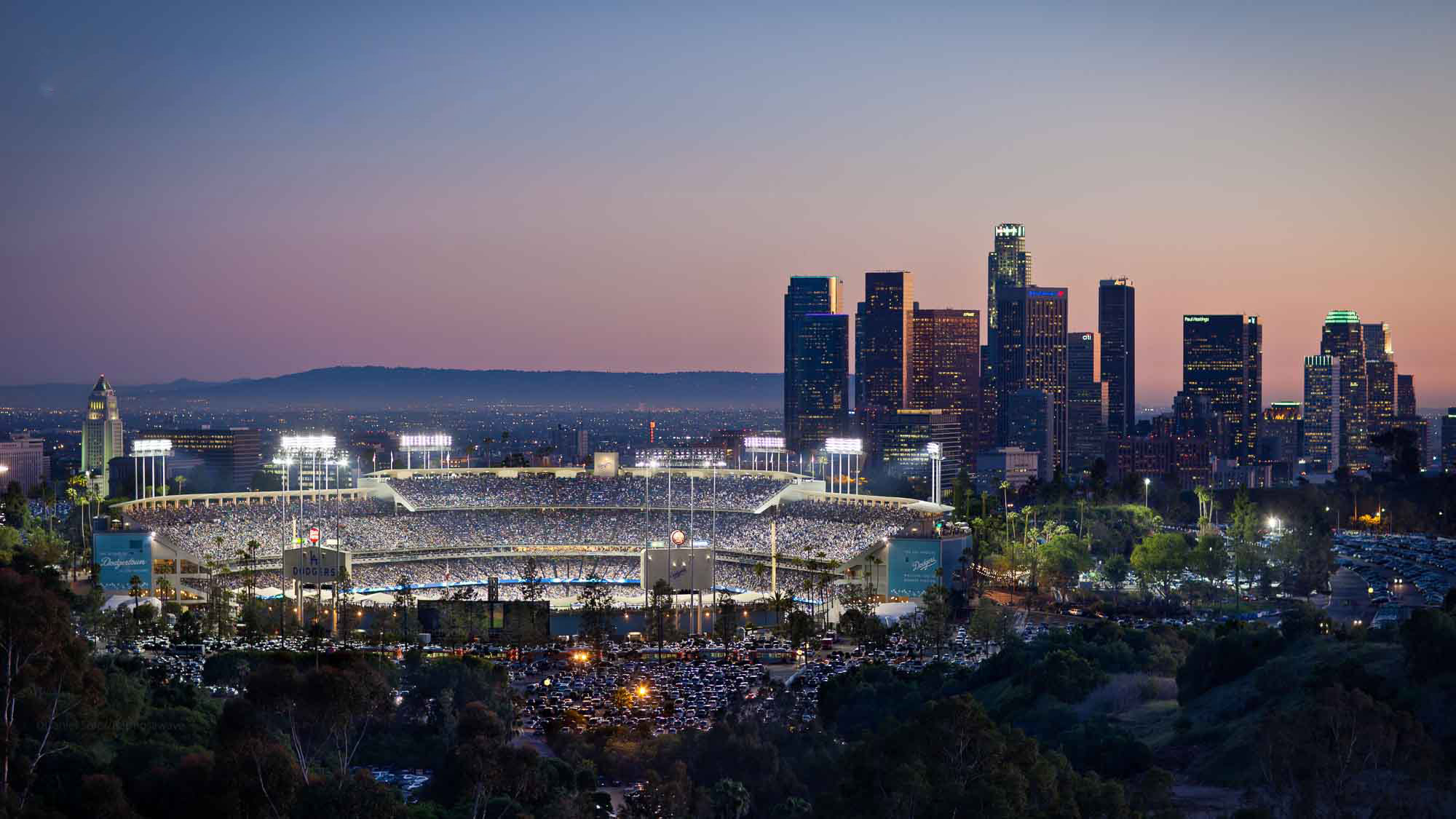 Dodger Stadium Images - Dodger Stadium At Night , HD Wallpaper & Backgrounds