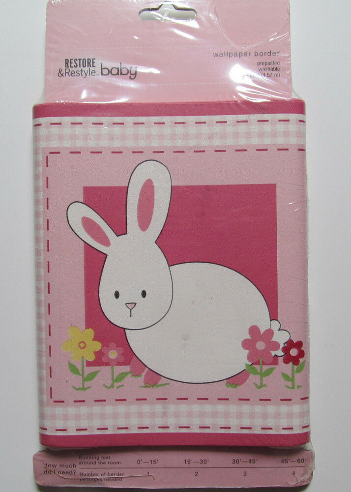 Baby Toddler Girls Pink New Wallpaper Border Sheep - Domestic Rabbit , HD Wallpaper & Backgrounds