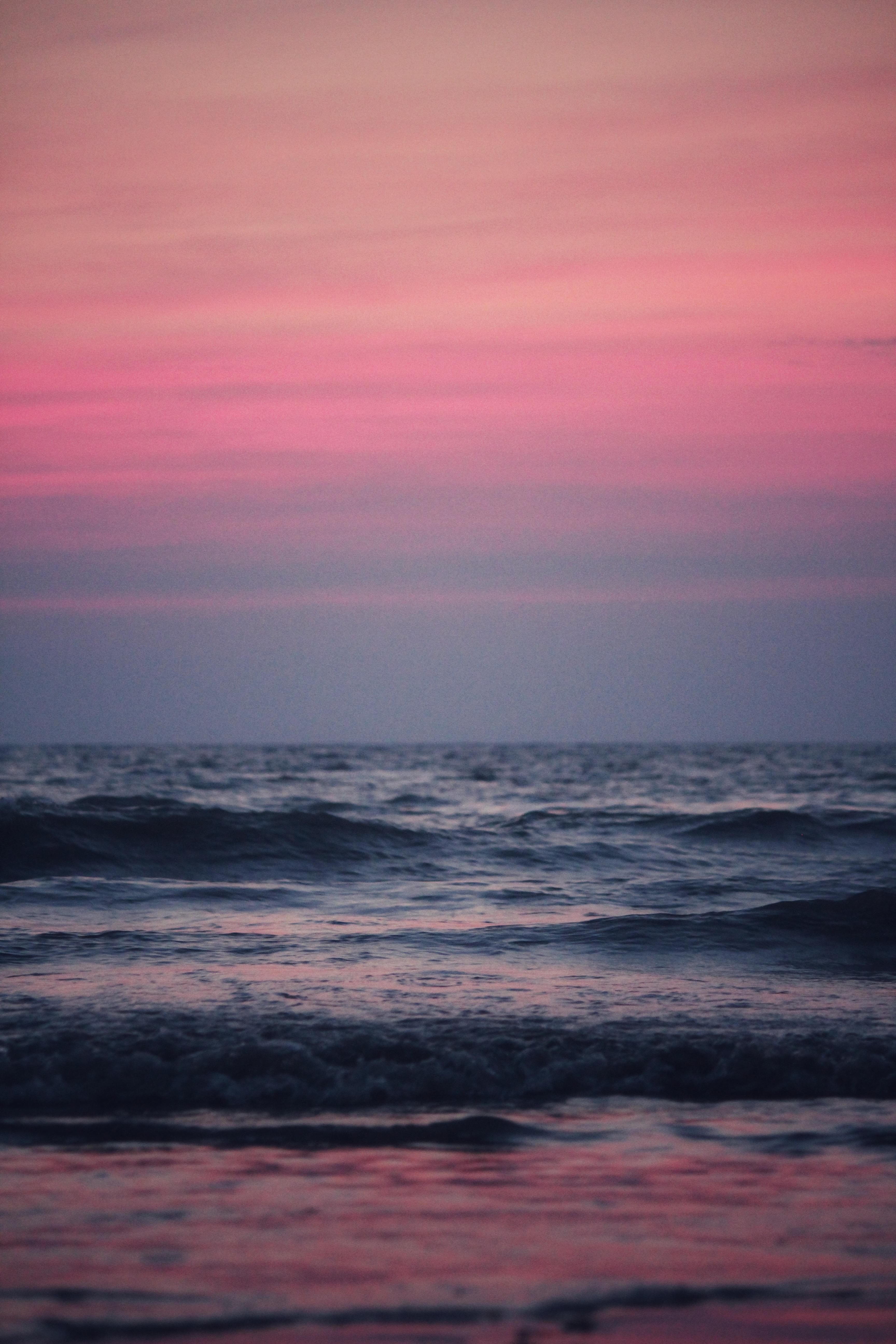 Pink Sky At The Beach Wallpaper - Beach Pink Sky , HD Wallpaper & Backgrounds