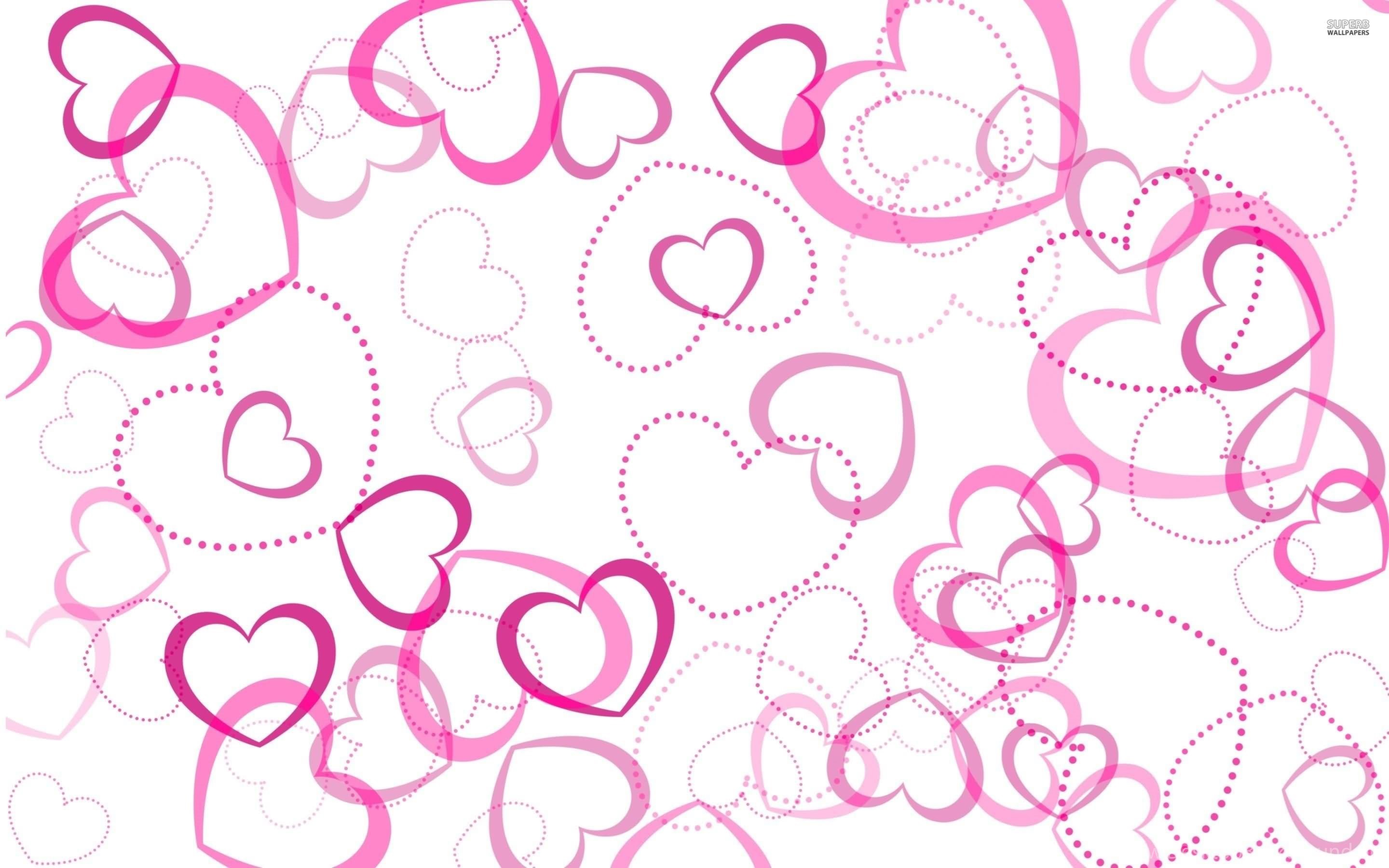 Hd Wallpapers Cute Girly Desktop Wallpaper Pink Anime - Light Pink Heart Background , HD Wallpaper & Backgrounds