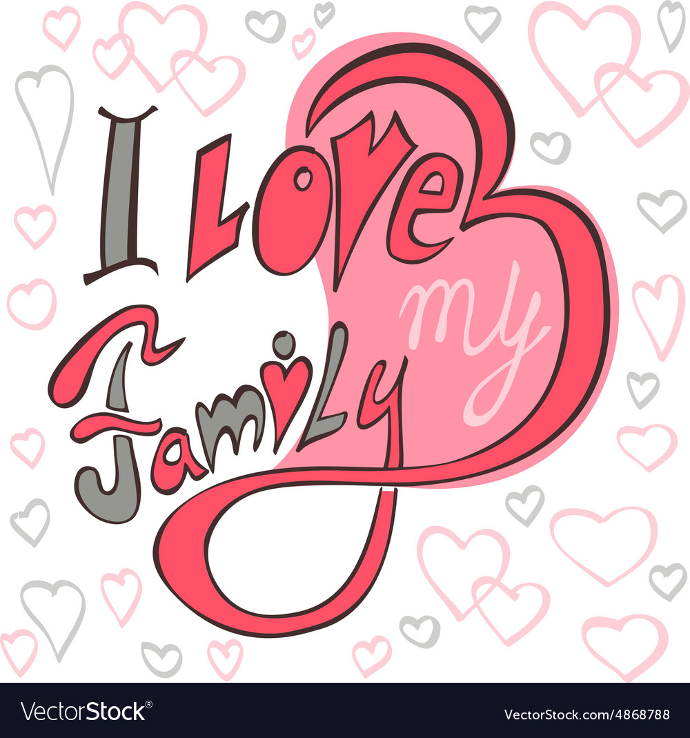 I Love My Family Vector Image - Computer Mouse Clip Art , HD Wallpaper & Backgrounds