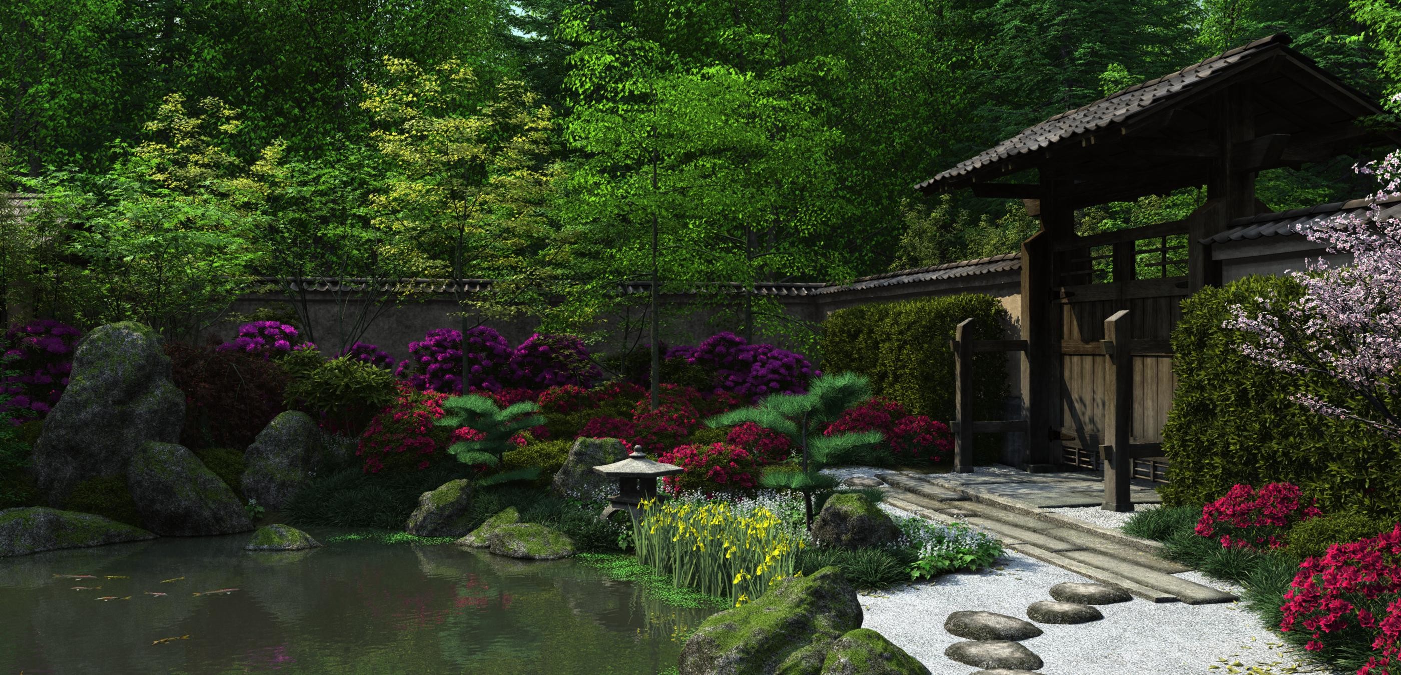Zen Gardens Planter Designs Ideas Image Of Garden Design - Sakura Ino Dan Hinata , HD Wallpaper & Backgrounds