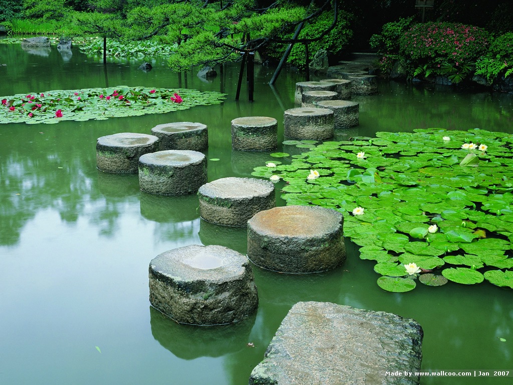 Japanese Garden Water Path , HD Wallpaper & Backgrounds