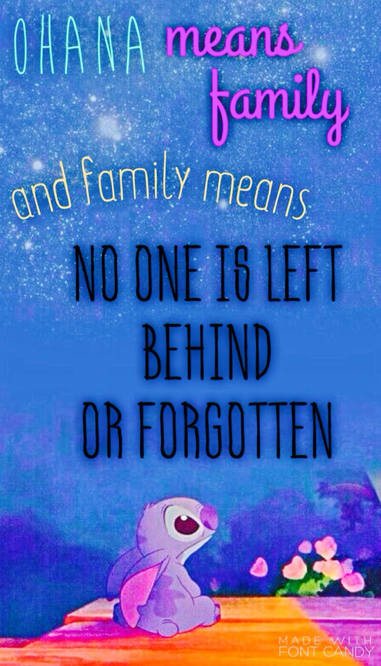 Ohana Means Family-disney Iphone Wallpaper - Ohana Means Family Iphone , HD Wallpaper & Backgrounds