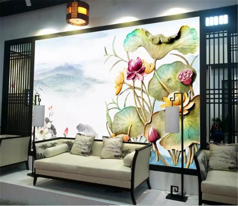 Custom Retail 3d New Chinese Mood Landscape Fand Birds - Mural , HD Wallpaper & Backgrounds