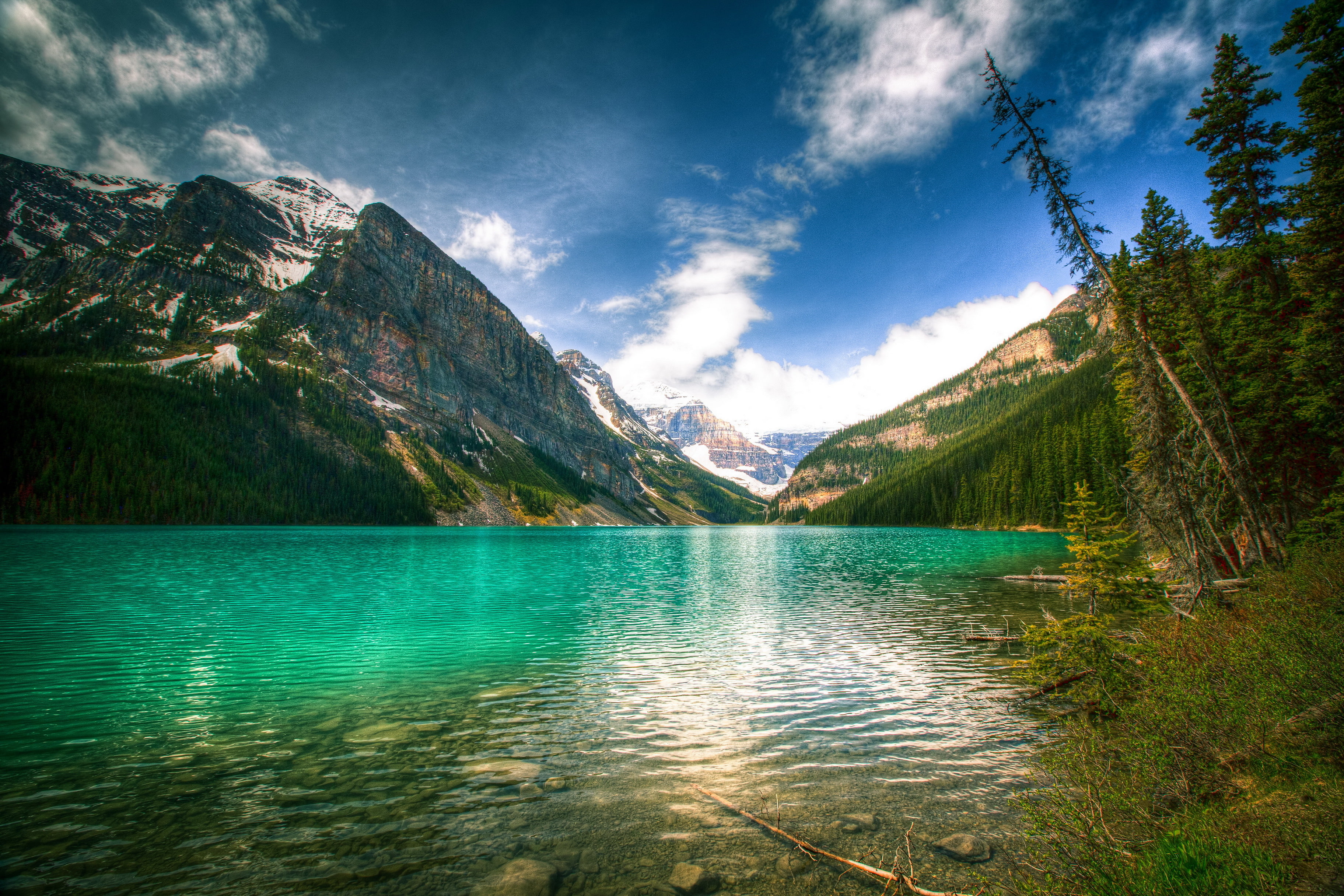 4k, Banff National Park, Lake Louise - Dell Ultrasharp U2715h 27 Led Monitor , HD Wallpaper & Backgrounds