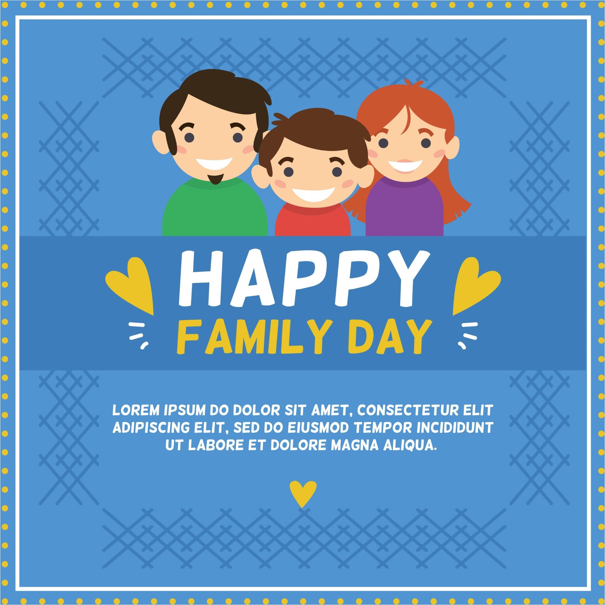 Happy Family Day Background Vector - Family Day Invitation Card Template , HD Wallpaper & Backgrounds