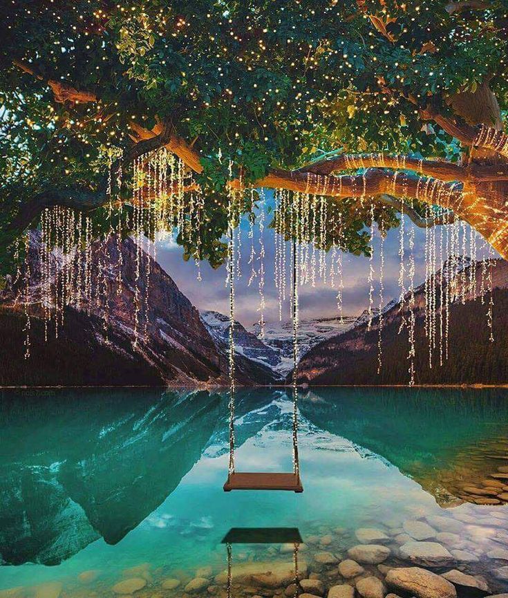 Good Morning Twitterworld - Lake Louise Swing , HD Wallpaper & Backgrounds