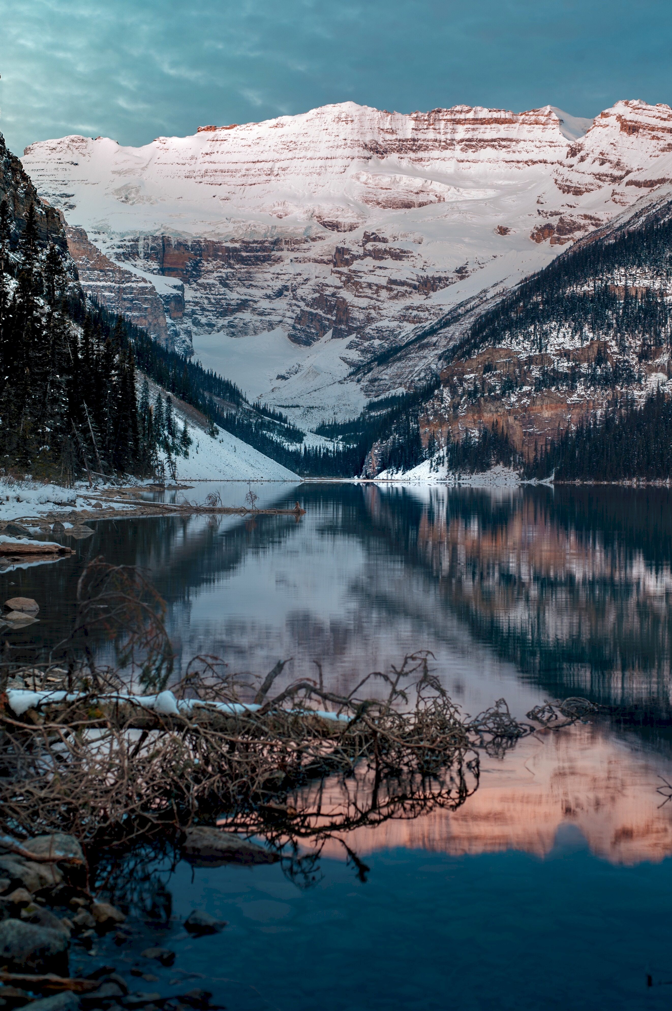 Wallpaper Lake, Mountains, Snow, Top, Lake Louise, - Lake Louise , HD Wallpaper & Backgrounds
