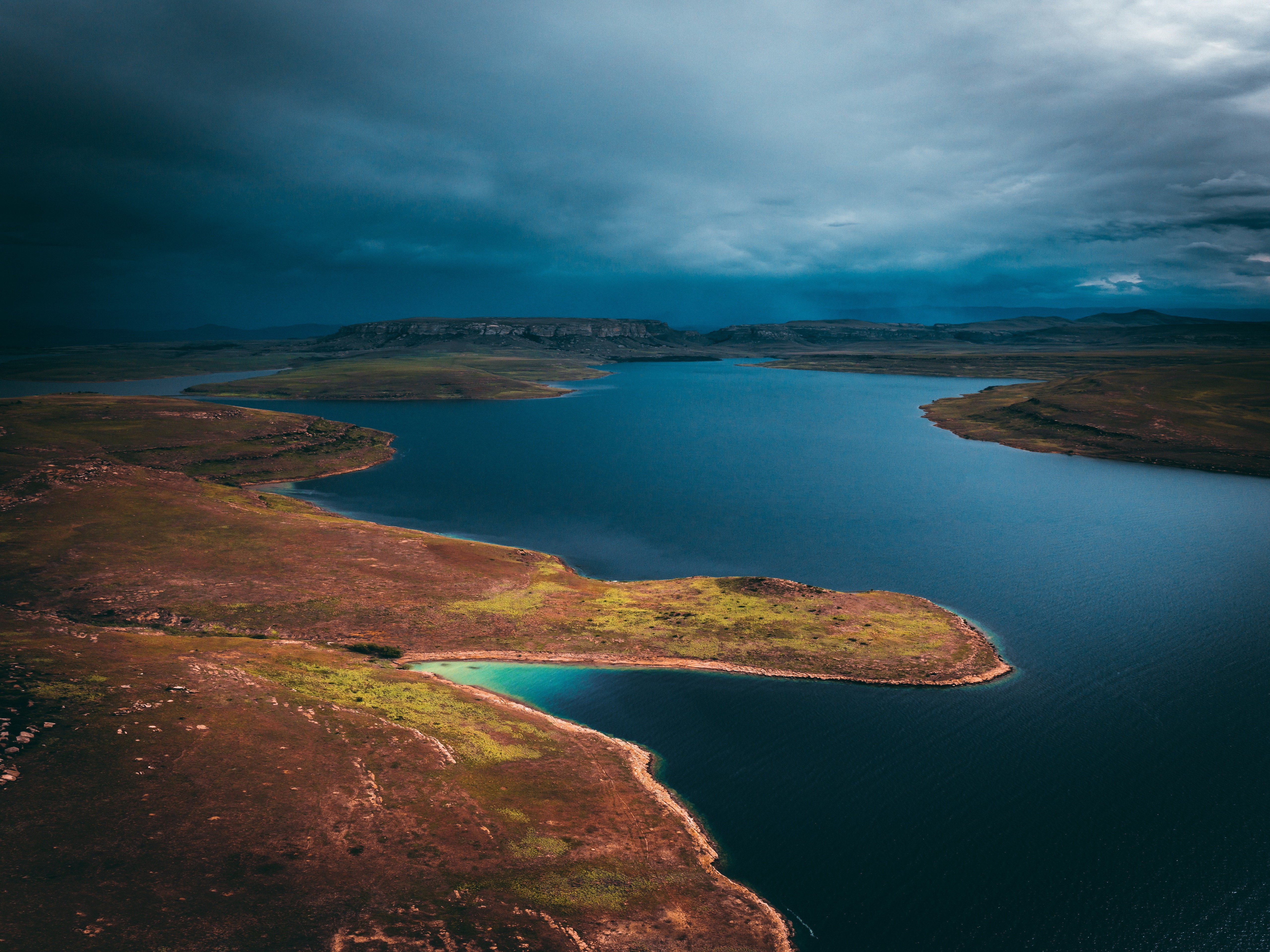 Beautiful Lake Thabo Mofutsanyana South Africa Wallpaper - Aerial Photography , HD Wallpaper & Backgrounds