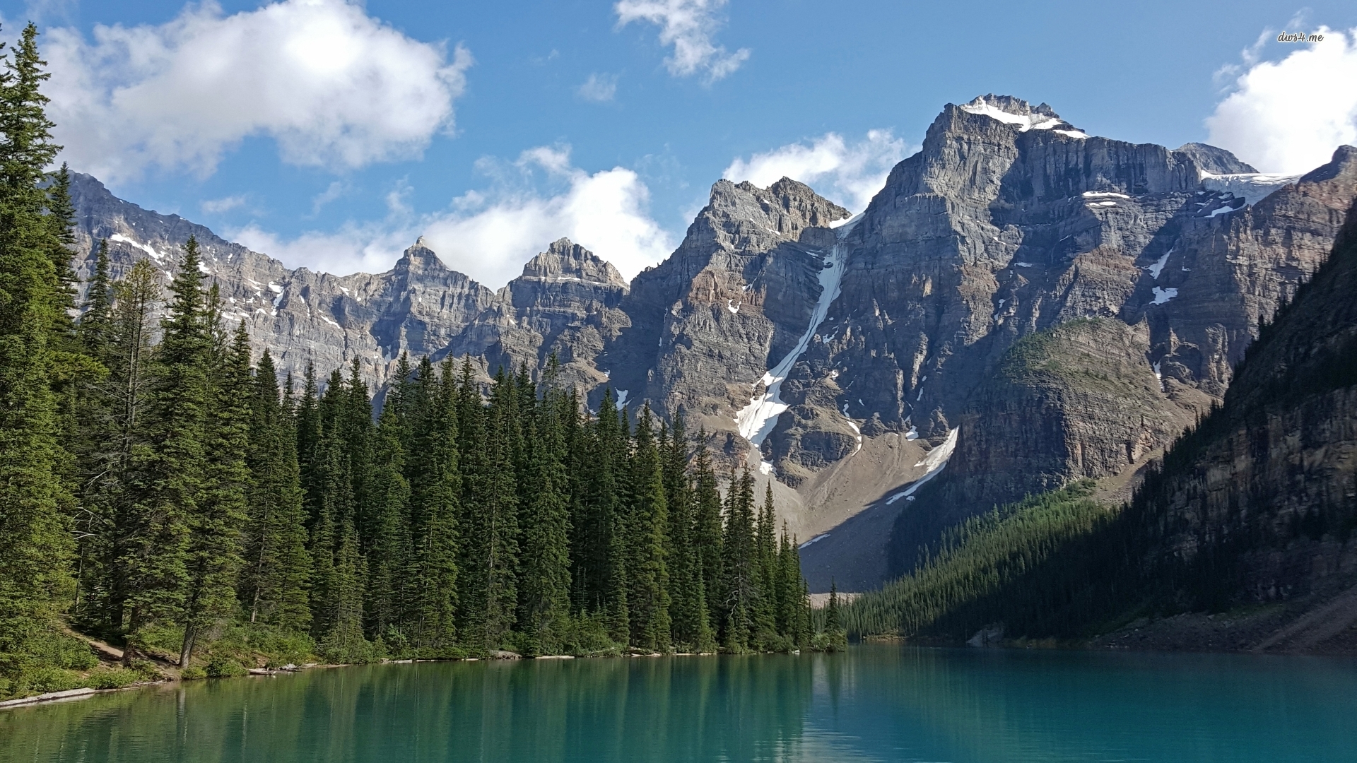 Rocky Mountains By Moraine Lake Wallpaper , HD Wallpaper & Backgrounds
