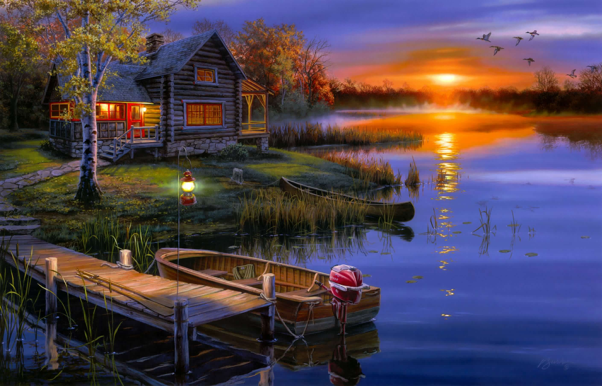 Boat By The Lake House - Lake House , HD Wallpaper & Backgrounds
