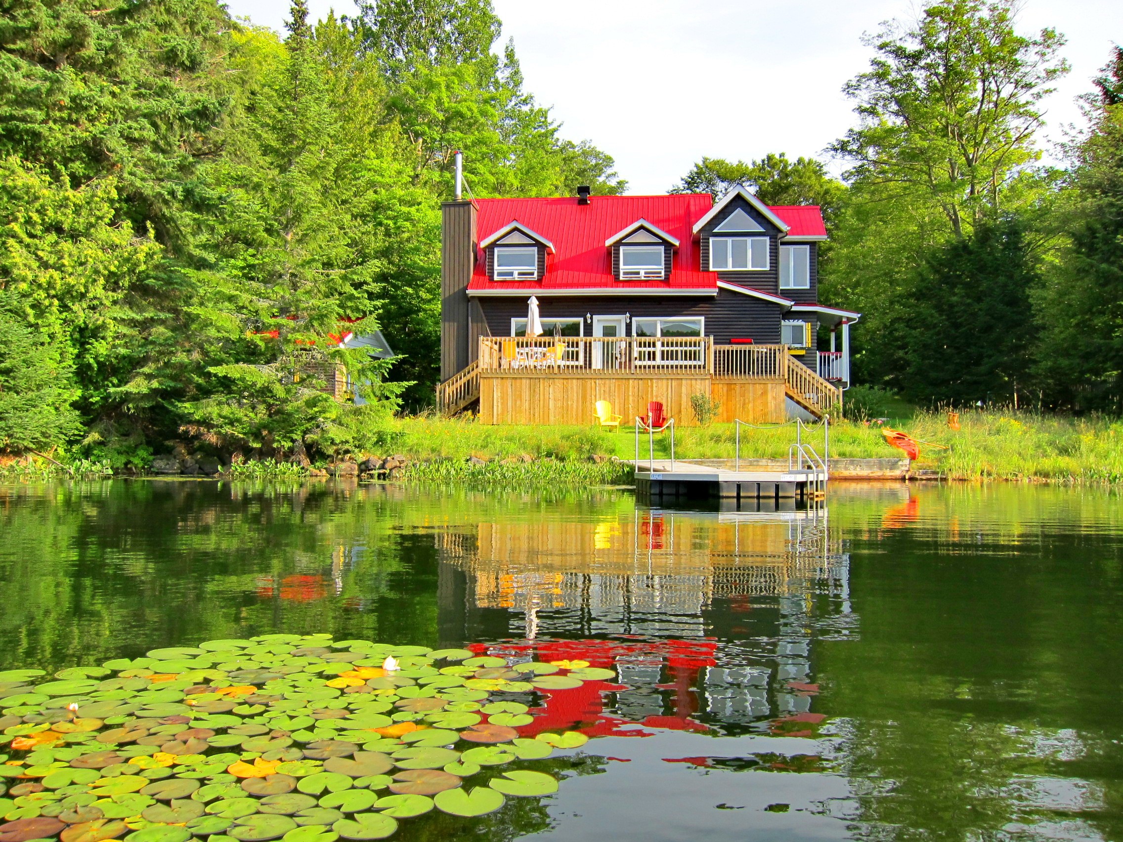 Cabin Forest Calm Beautiful Serenity Cottage Quiet - House By A Lake , HD Wallpaper & Backgrounds