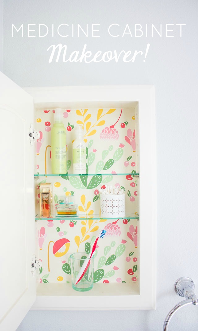 Makeover A Medicine Cabinet With Peel And Stick Wallpaper - Diy Decorative Medicine Cabinets , HD Wallpaper & Backgrounds