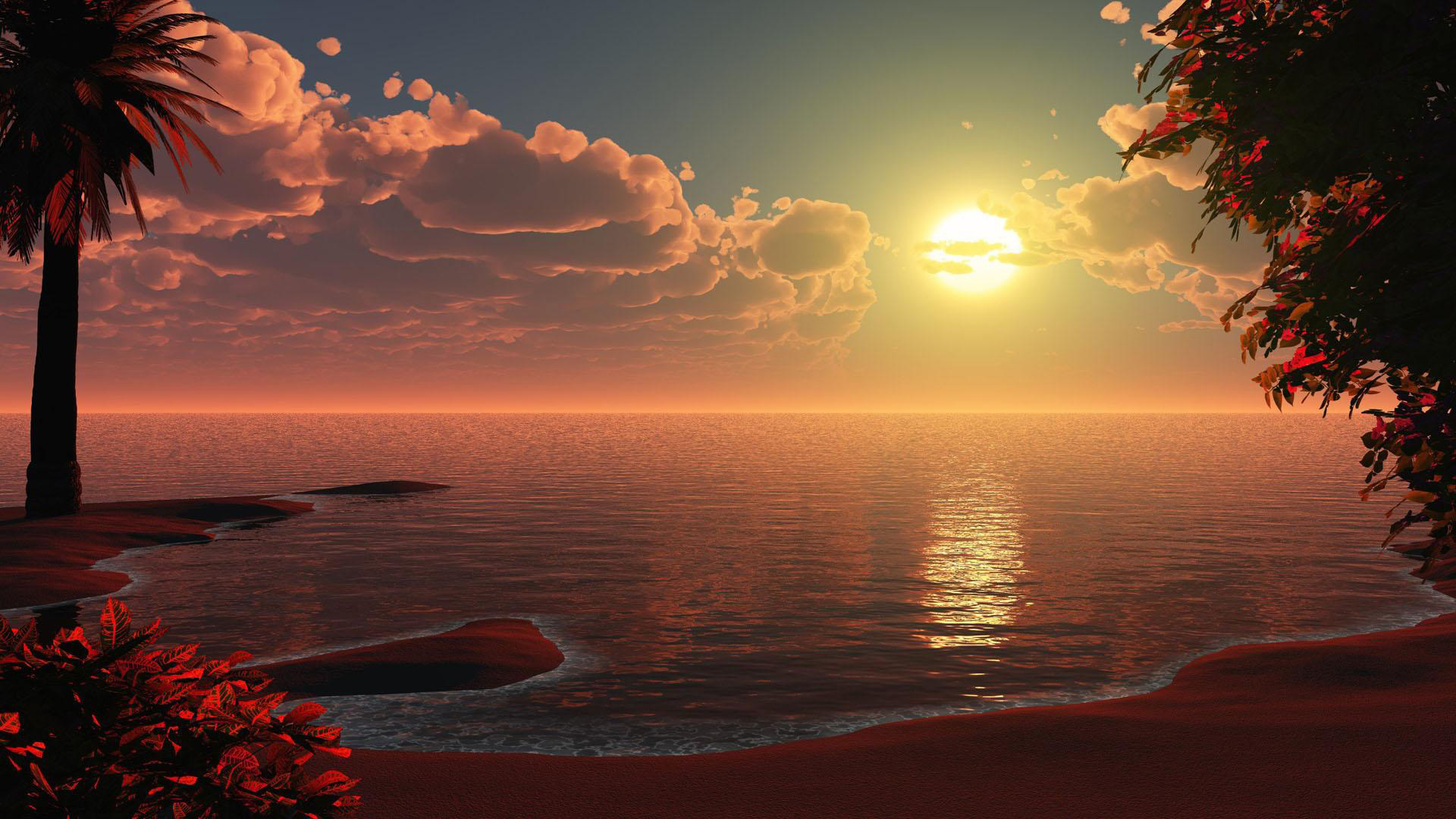 Beautiful Beach Sunset Artwork - Imagenes De Naturaleza En Hd , HD Wallpaper & Backgrounds