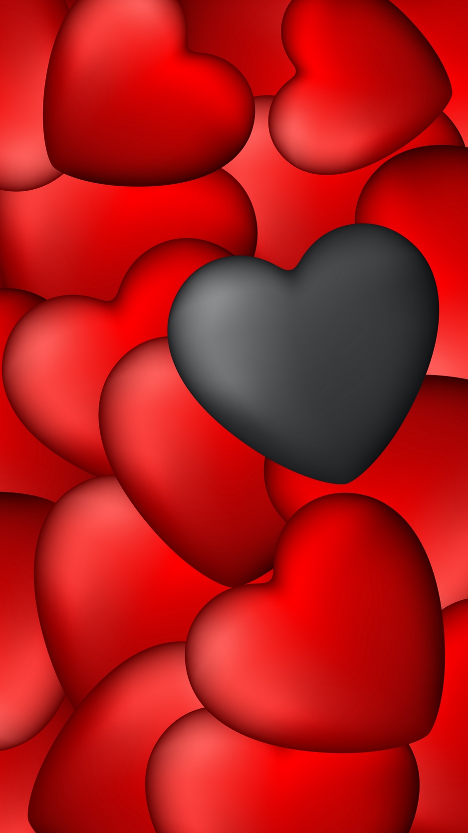 Wallpaper Hearts, Art, Red, Black - Red And Black Heart Wallpaper Hd Iphone , HD Wallpaper & Backgrounds