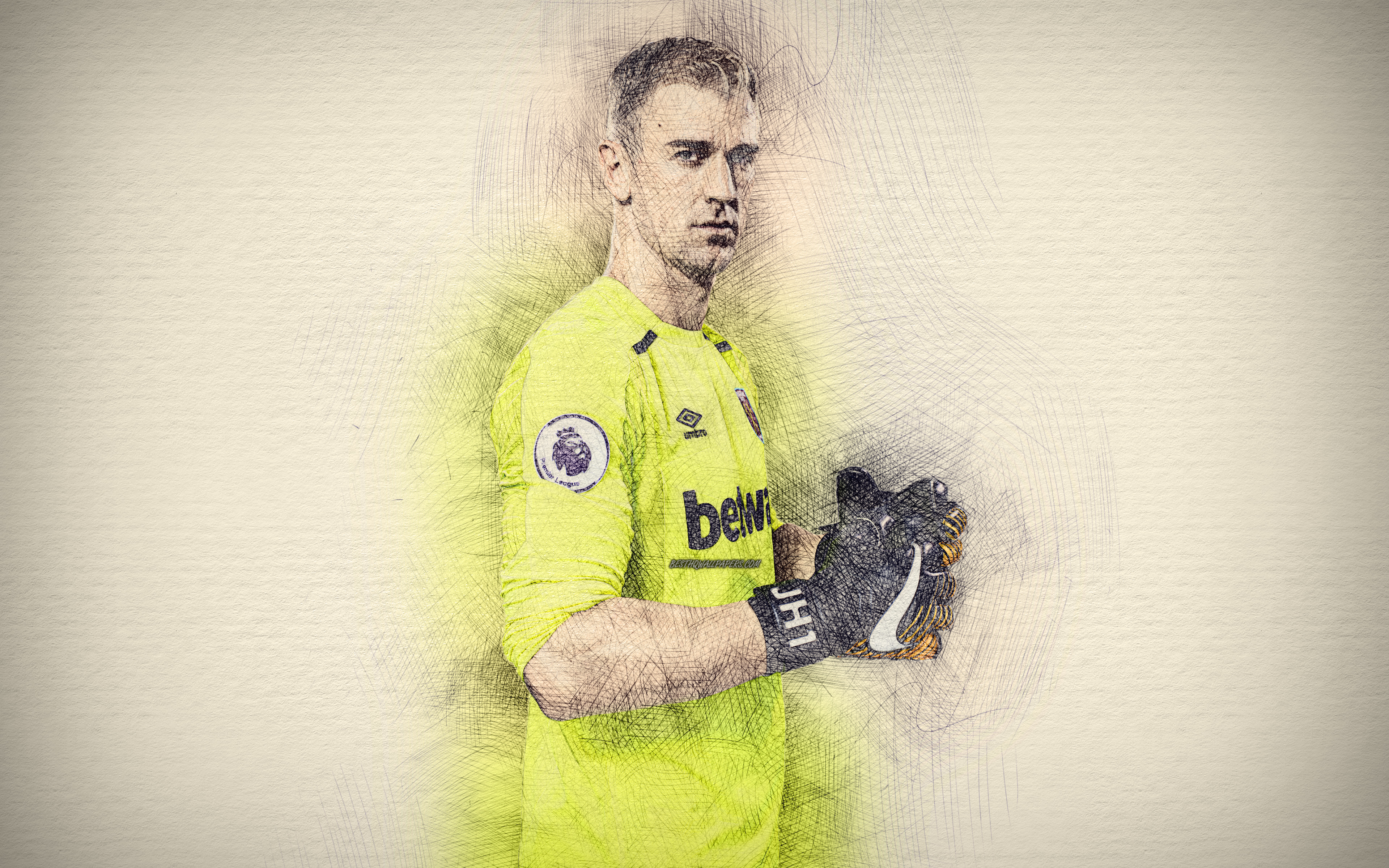 Joe Hart, 4k, Artwork, Goalkeeper, Football Stars, - Joe Hart , HD Wallpaper & Backgrounds